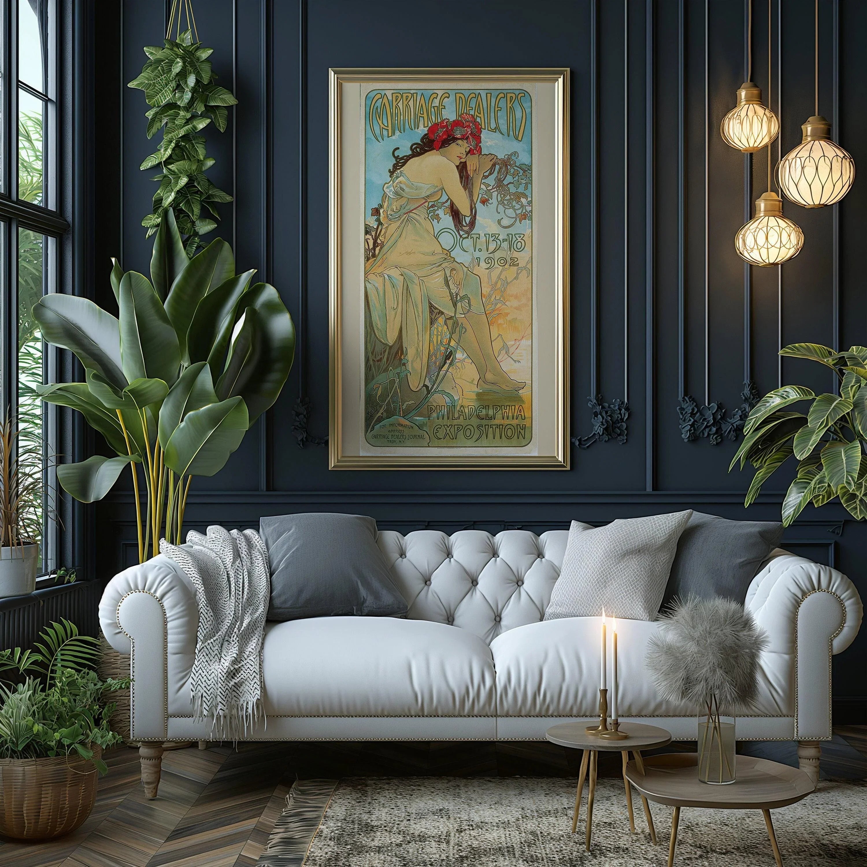 Alphonse Mucha - Carriage Dealers | Vintage Narrow Vertical Art (available handframed or unframed) 2x1 - 9ArtPrints