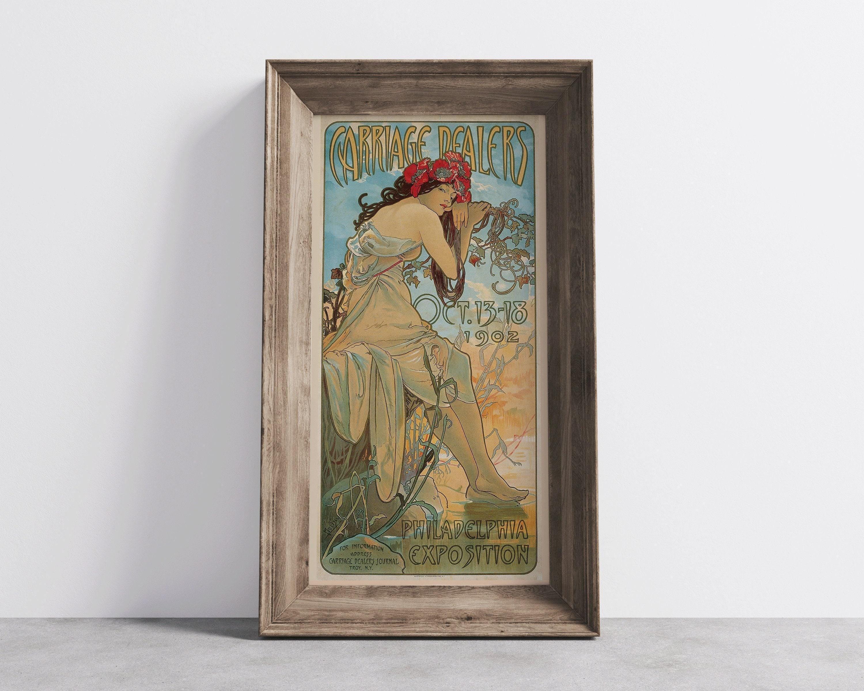 Alphonse Mucha - Carriage Dealers | Vintage Narrow Vertical Art (available handframed or unframed) 2x1 - 9ArtPrints