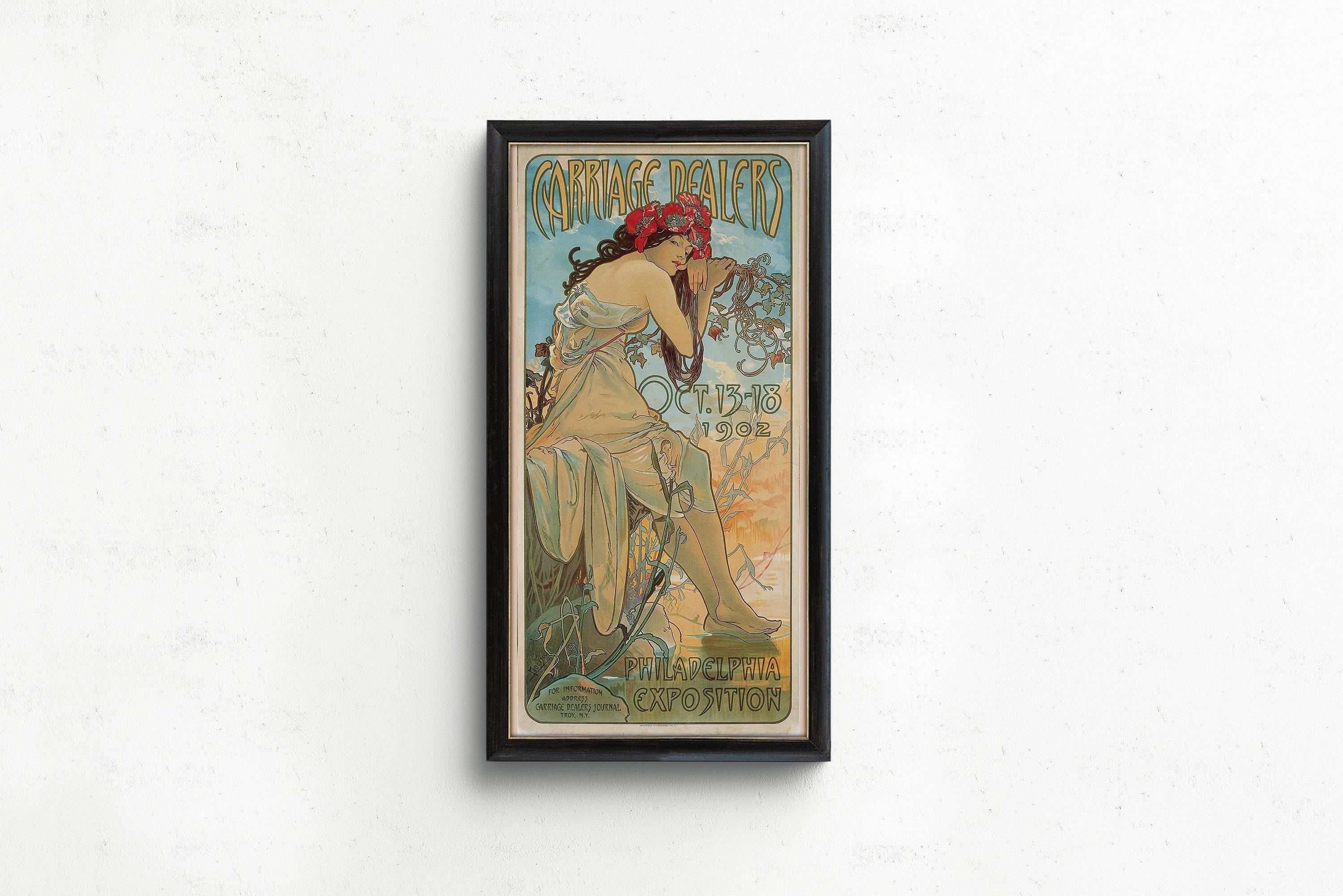 Alphonse Mucha - Carriage Dealers | Vintage Narrow Vertical Art (available handframed or unframed) 2x1 - 9ArtPrints