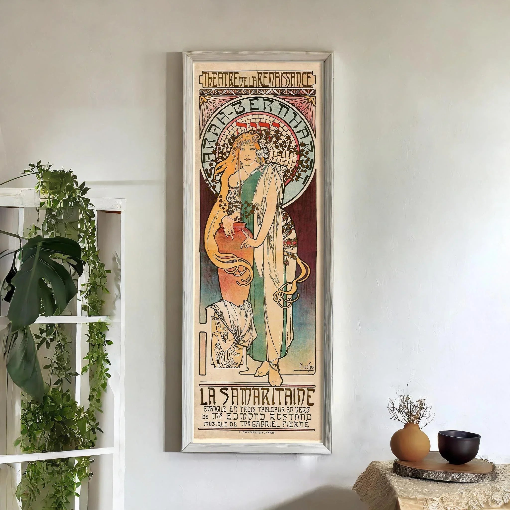 Alphonse Mucha La Samaritaine Vintage Theatre Poster: Framed Art Print - 9ArtPrints
