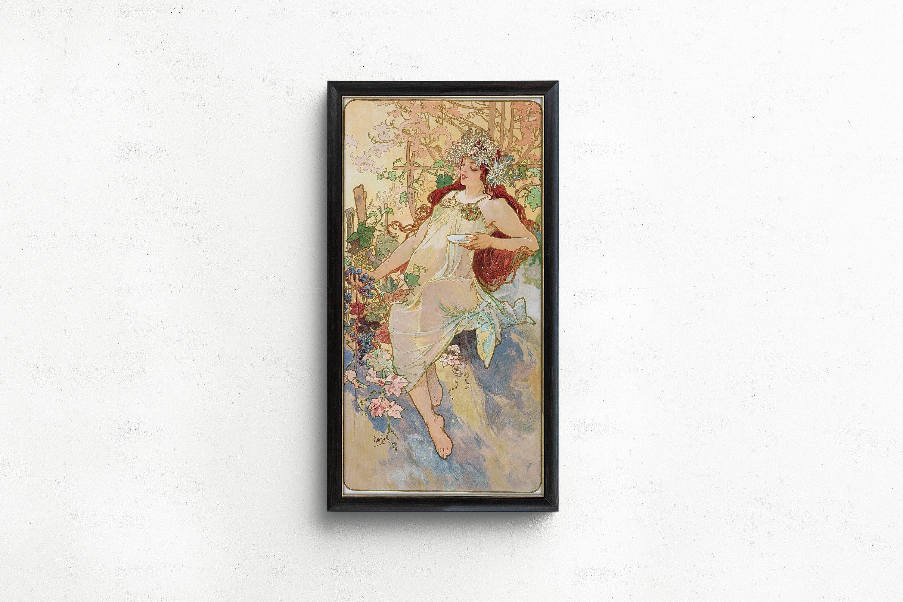 Alphonse Mucha - Les Saisons (L'ete/Summer) | Vintage Narrow Vertical Art (available handframed or unframed) 2x1 - 9ArtPrints
