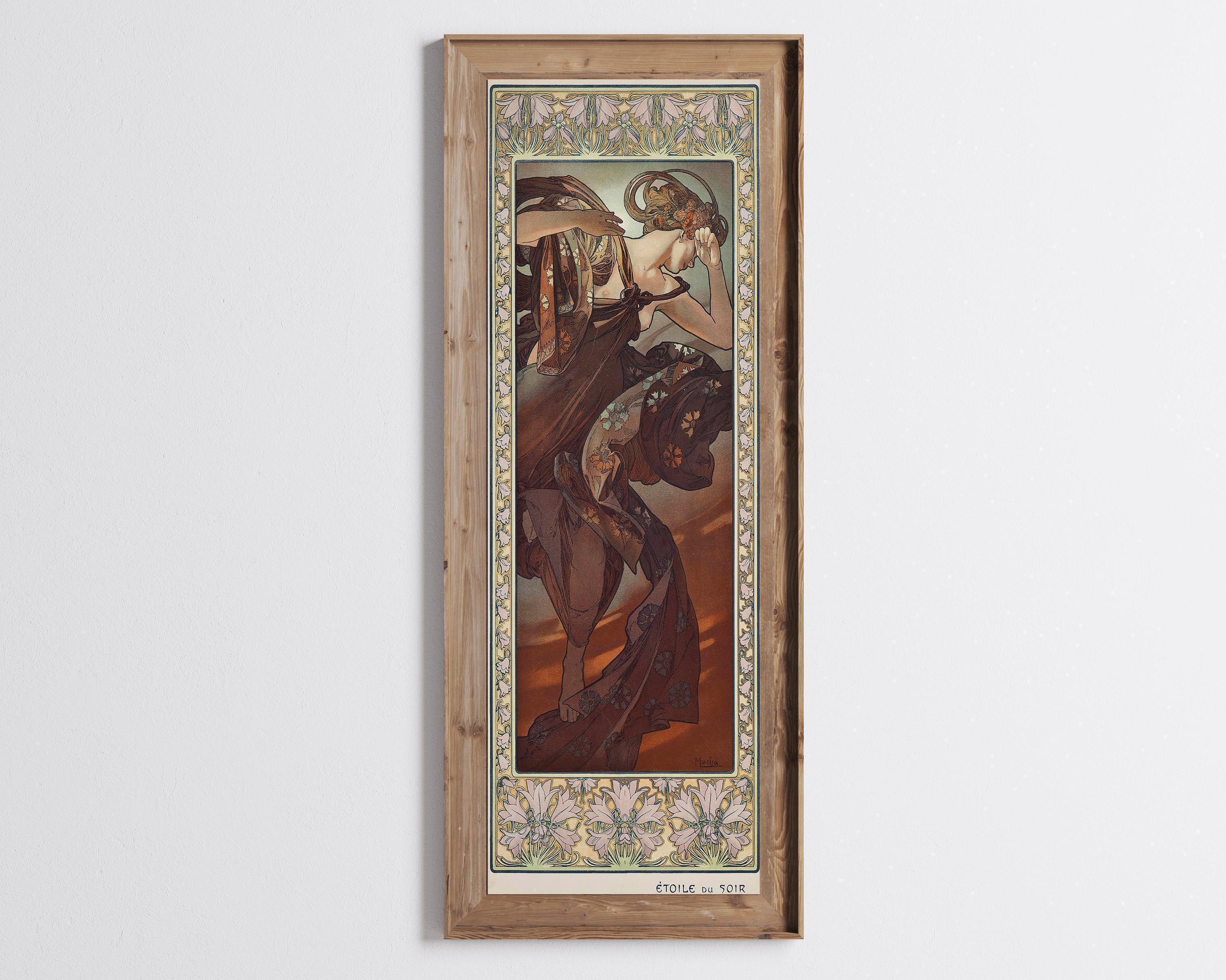 Alphonse Mucha - L'Etoile du Soir (Evening Star) | An Incredible Vintage Poster in Super Tall Frame (available handframed or unframed) 3x1 - 9ArtPrints