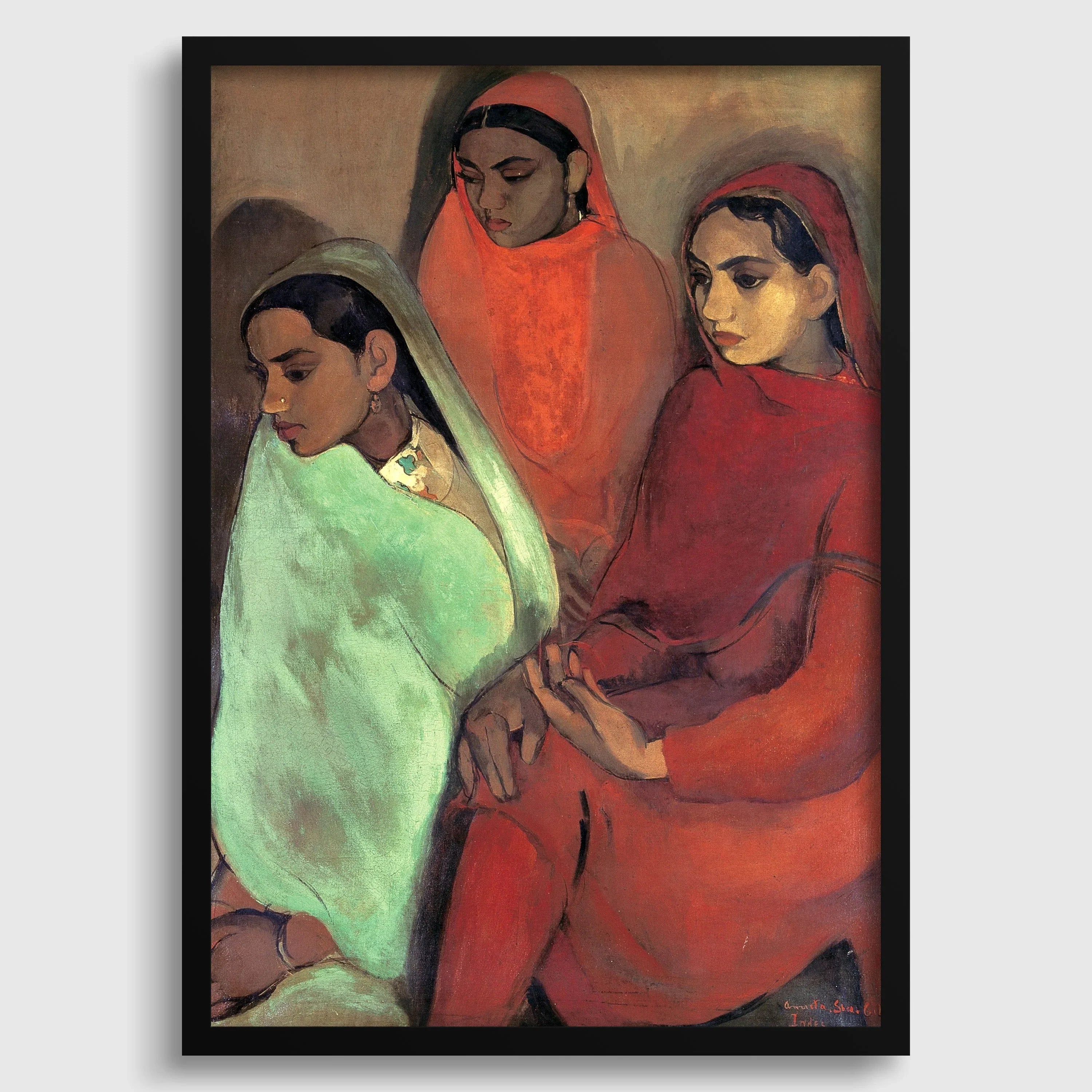 Amrita Sher Gil - Group of Girls| Indian Artist Female Portrait (available handframed or unframed) - 9ArtPrints