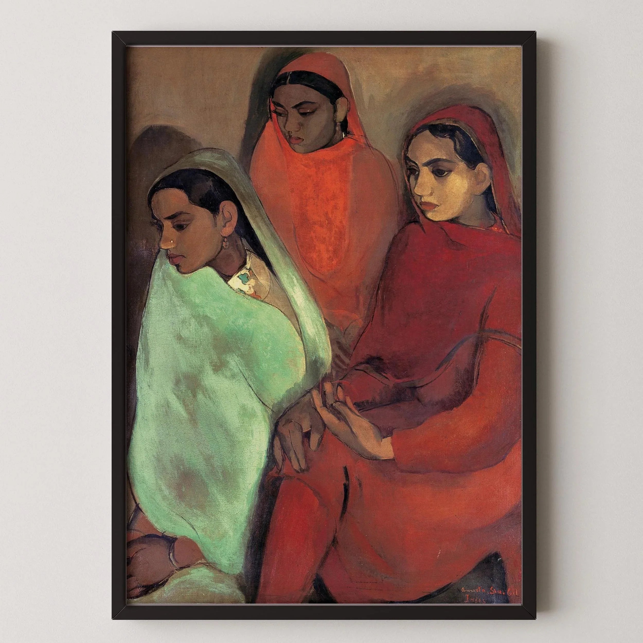 Amrita Sher Gil - Group of Girls| Indian Artist Female Portrait (available handframed or unframed) - 9ArtPrints