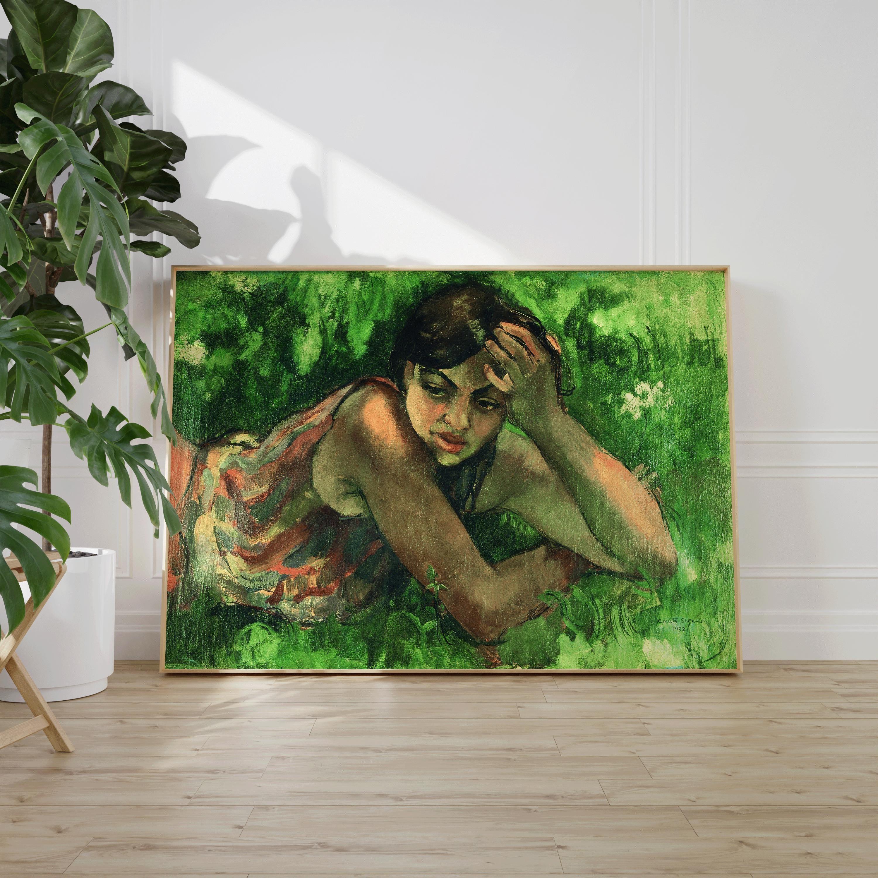 Amrita Sher Gil - Hungarian Gypsy Girl | Indian Artist Female Portrait (available handframed or unframed) - 9ArtPrints