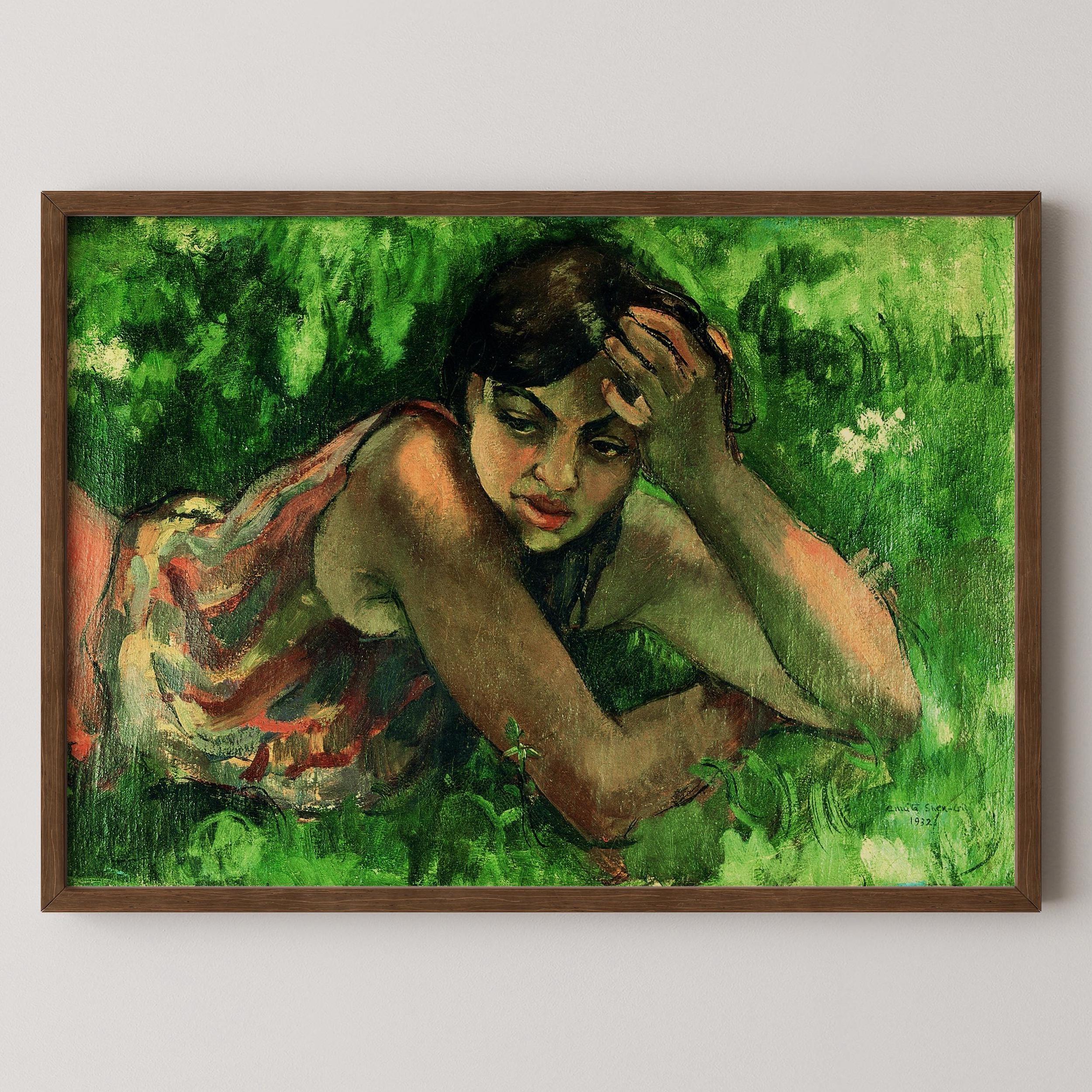 Amrita Sher Gil - Hungarian Gypsy Girl | Indian Artist Female Portrait (available handframed or unframed) - 9ArtPrints
