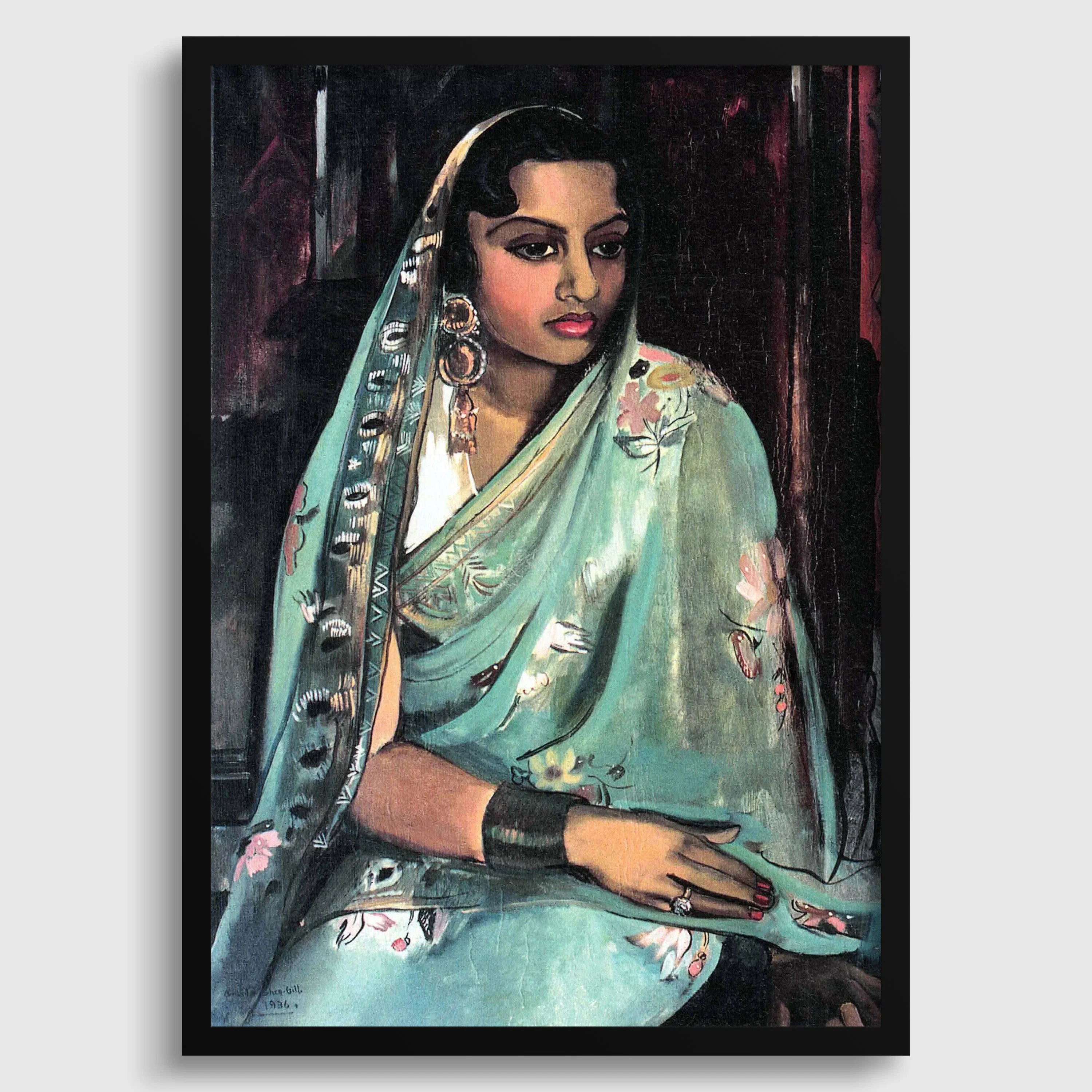 Amrita Sher - Gil Print: Portrait of my Joji - Indian Female Portrait Art, Giclée Fine Art - 9ArtPrints