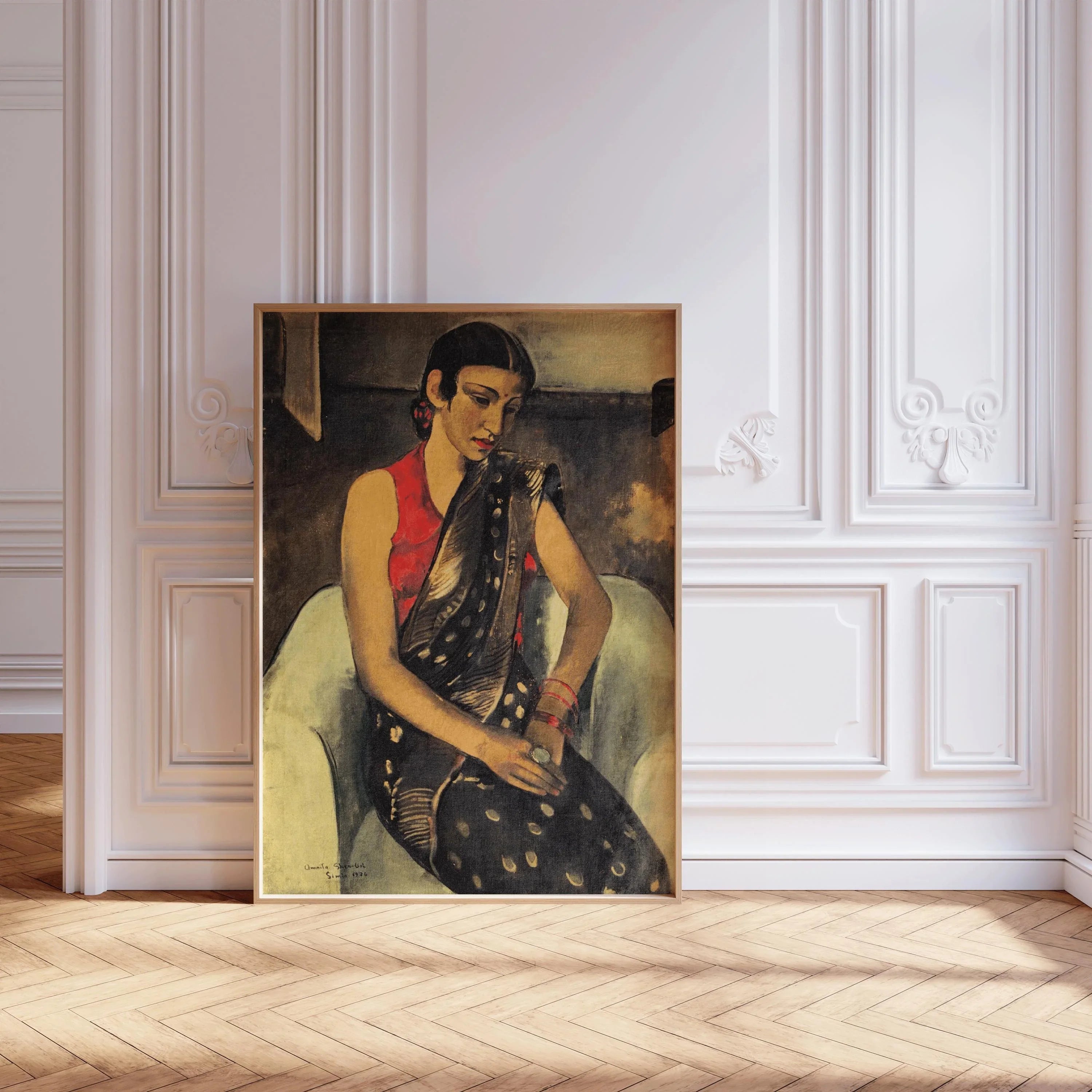 Amrita Sher - Gil Print: Portrait of my Sister 2 - Indian Female Portrait Art, Giclée Fine Art - 9ArtPrints
