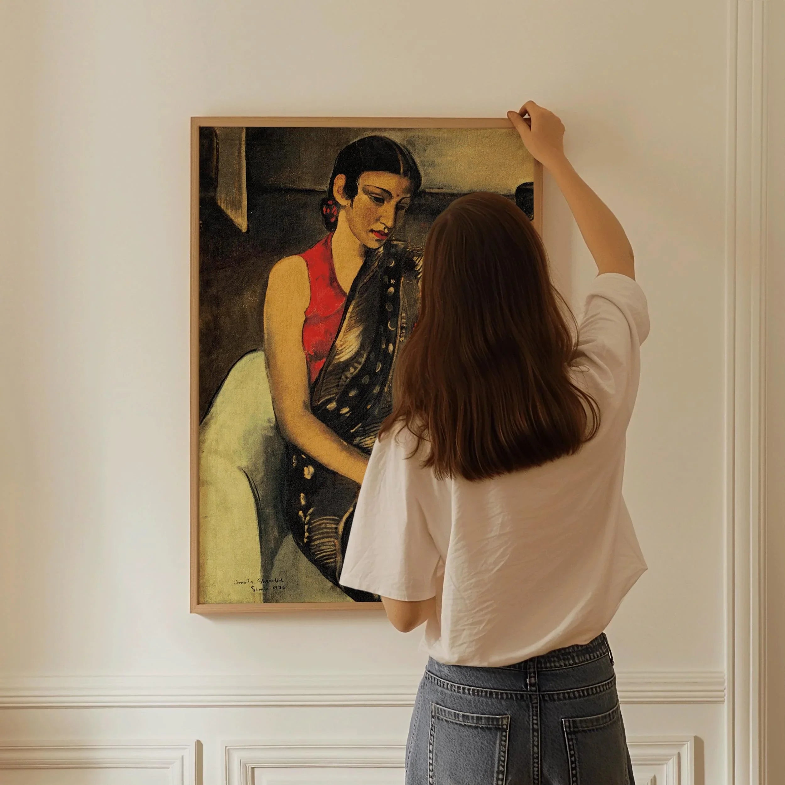 Amrita Sher - Gil Print: Portrait of my Sister 2 - Indian Female Portrait Art, Giclée Fine Art - 9ArtPrints