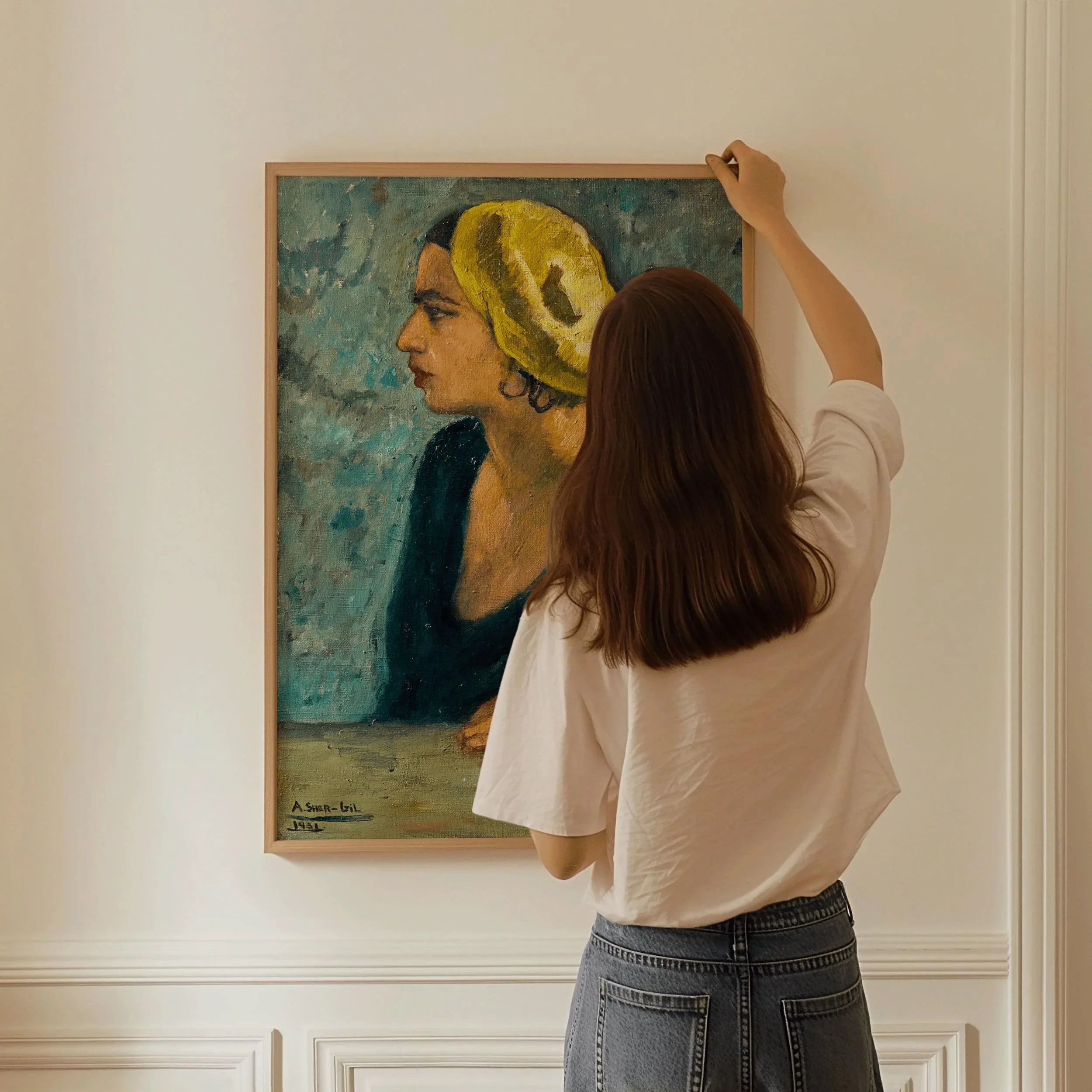 Amrita Sher Gil - Self - Portrait | Indian Artist Female Portrait (available handframed or unframed) - 9ArtPrints