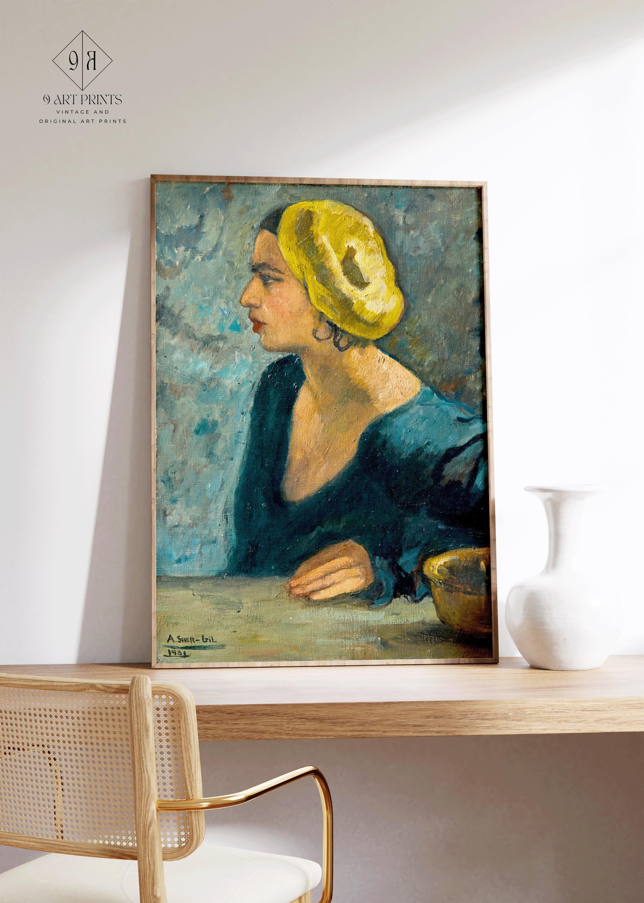 Amrita Sher Gil - Self - Portrait | Indian Artist Female Portrait (available handframed or unframed) - 9ArtPrints