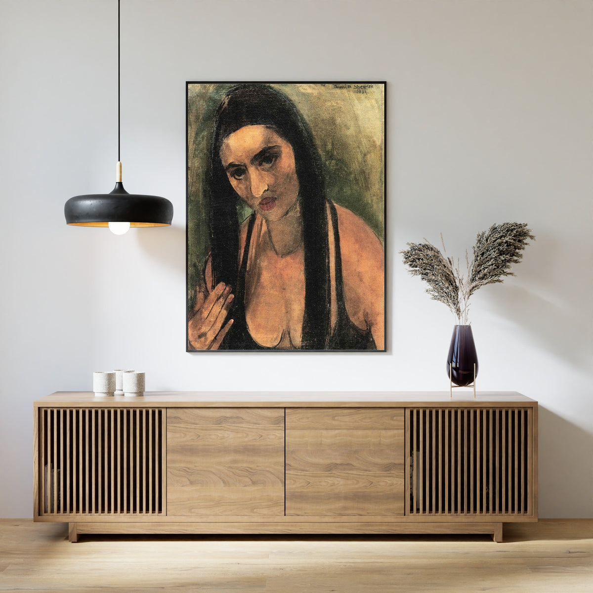 Amrita Sher-Gil — Self-Portrait with Long Hair | Fine Art Giclée Print - 9ArtPrints