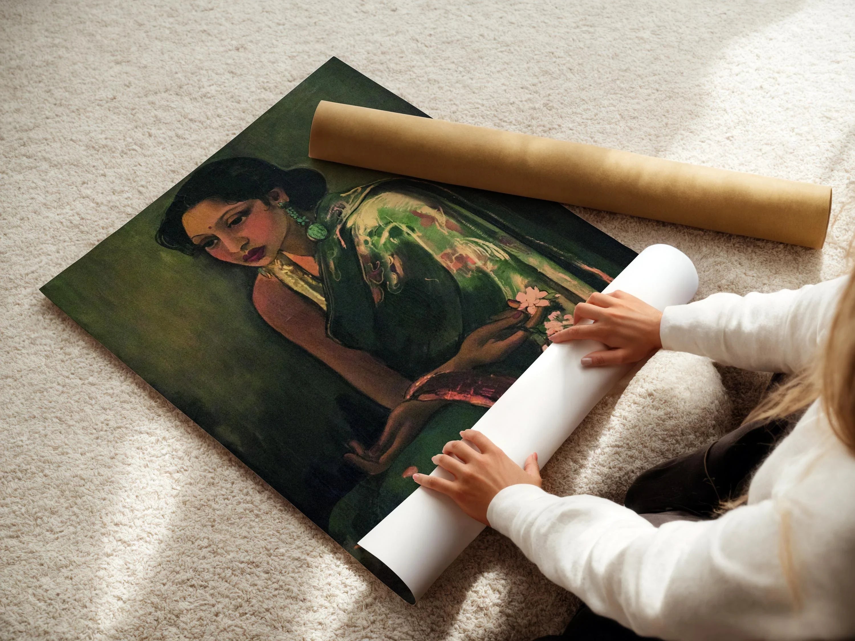 Amrita Sher Gil - Sumair | Indian Artist Female Portrait (available handframed or unframed) - 9ArtPrints