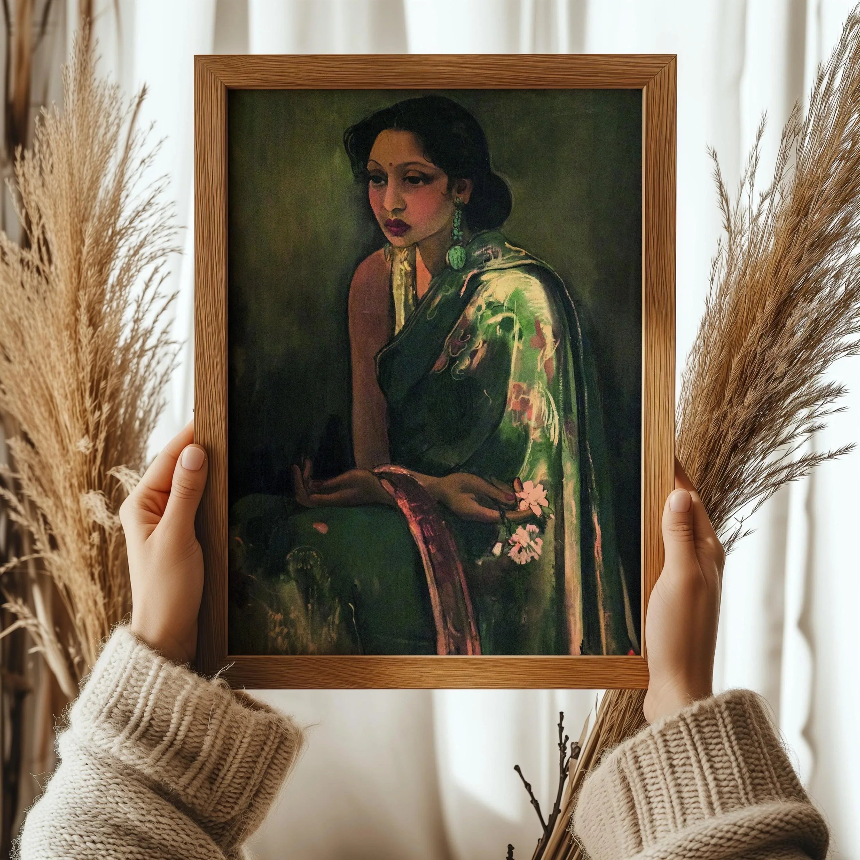 Amrita Sher Gil - Sumair | Indian Artist Female Portrait (available handframed or unframed) - 9ArtPrints
