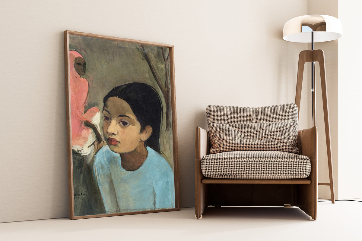 Amrita Sher-Gil — The Little Girl in Blue | Fine Art Giclée Print - 9ArtPrints