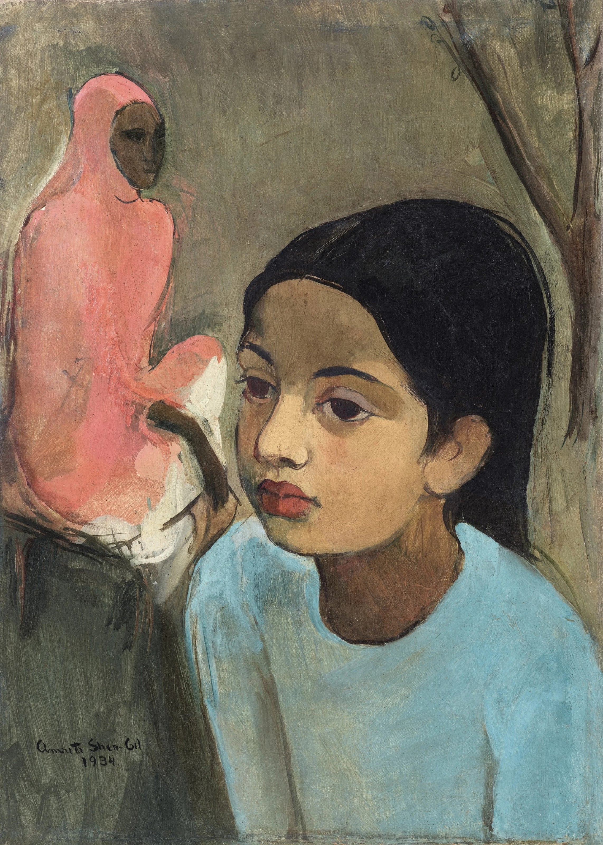Amrita Sher-Gil — The Little Girl in Blue | Fine Art Giclée Print - 9ArtPrints