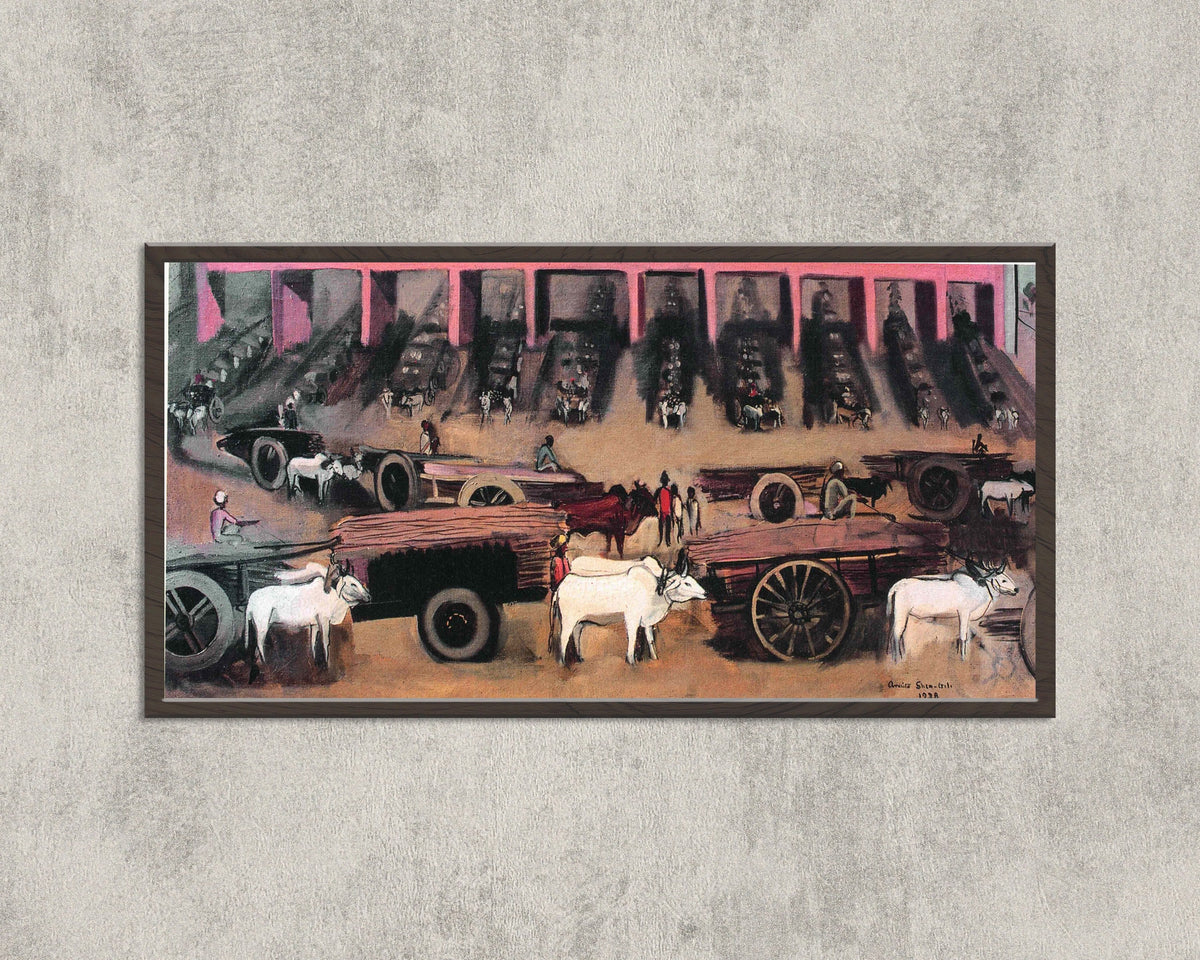 Amrita Sher-Gil — Three Bullock Carts | Fine Art Giclée Print - 9ArtPrints