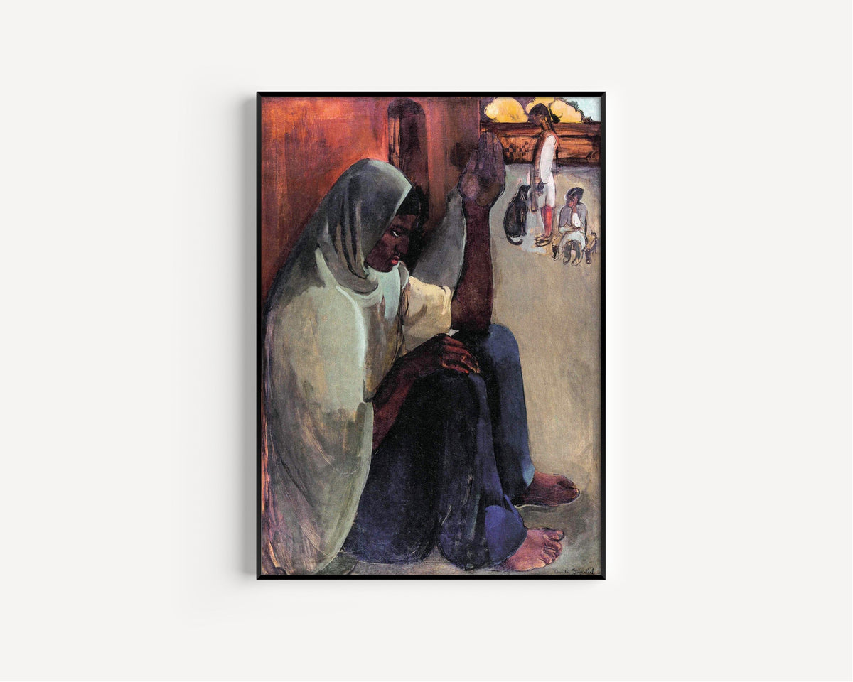 Amrita Sher-Gil — Woman on Terrace | Fine Art Giclée Print - 9ArtPrints