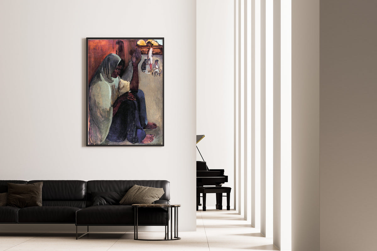 Amrita Sher-Gil — Woman on Terrace | Fine Art Giclée Print - 9ArtPrints