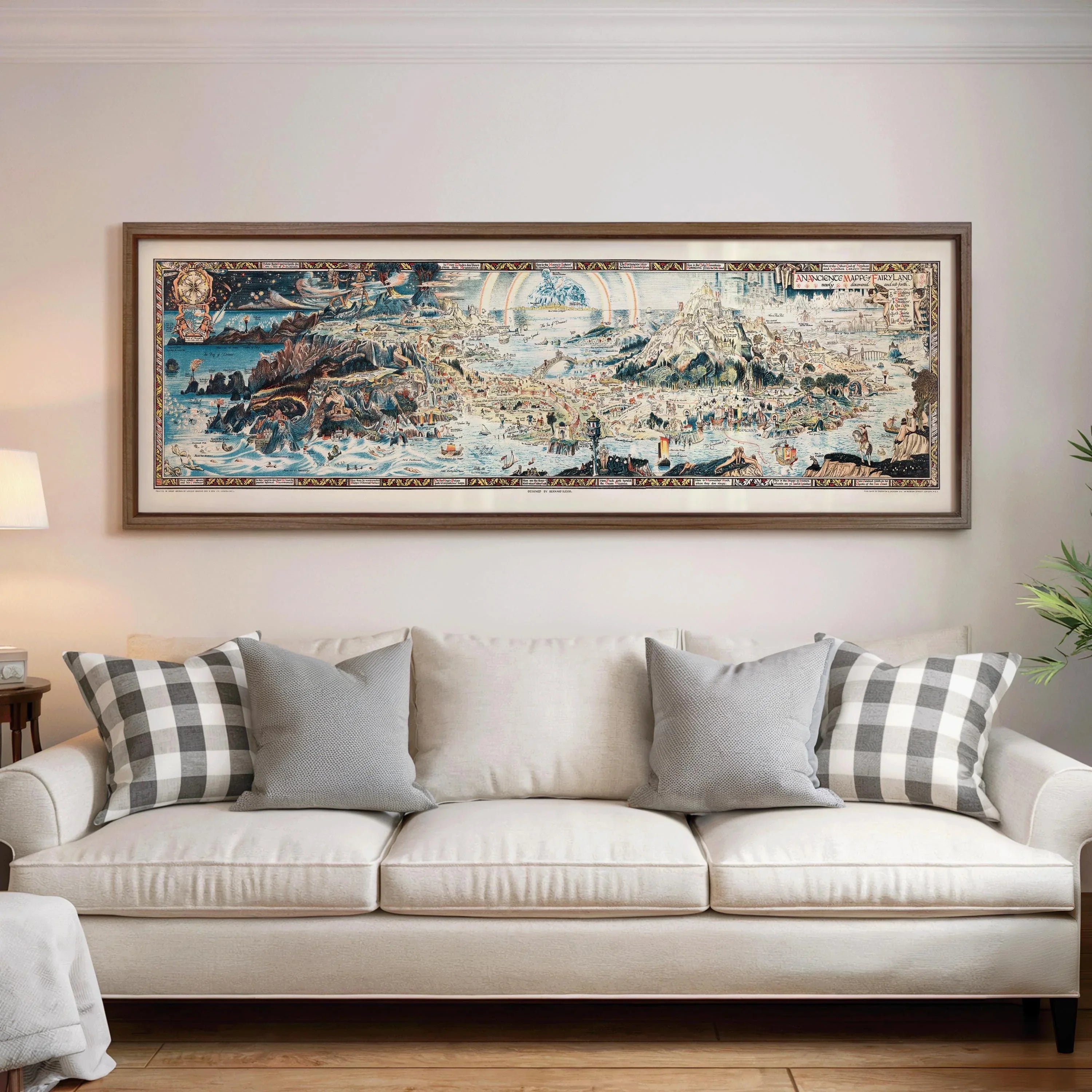 An Ancient Map of Fairyland | An Astonishingly Detailed Vintage Fairytale Map in Wide format | Kid's Room available framed or unframed 3x1 - 9ArtPrints