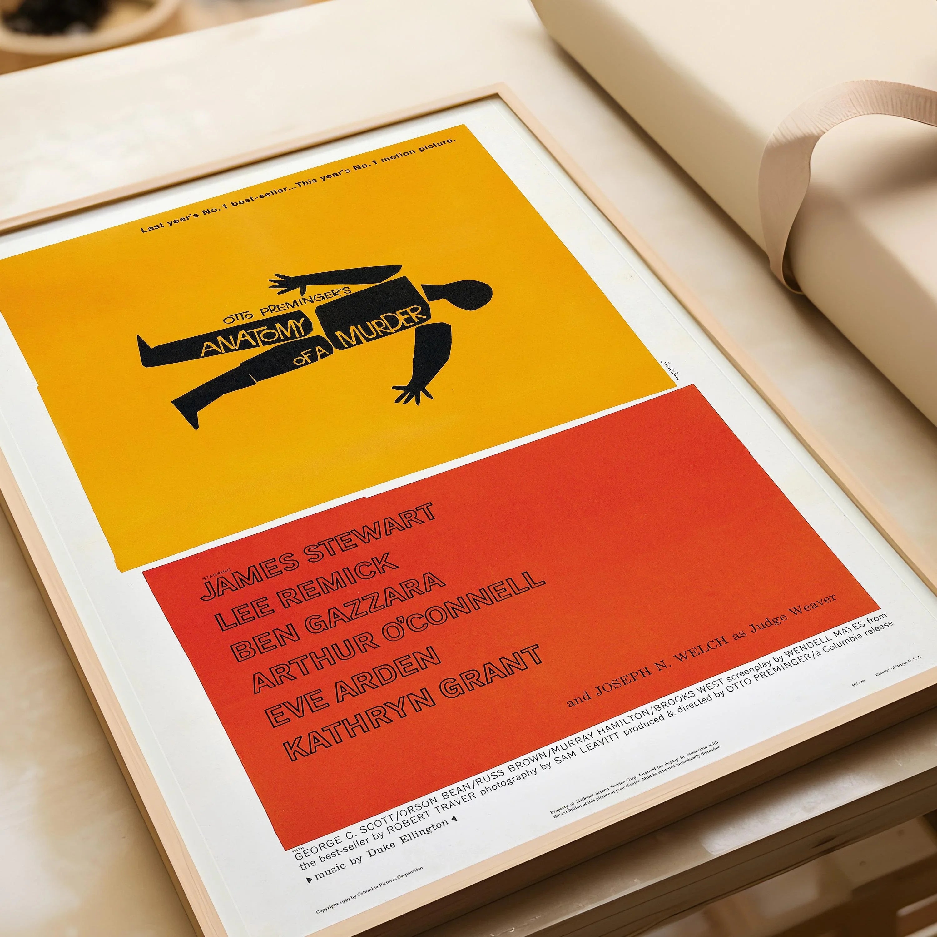 Anatomy of a Murder - Alfred Hitchcock | Classic, Vintage Minimalist Movie Poster Designed by Saul Blass (available framed or unframed) - 9ArtPrints