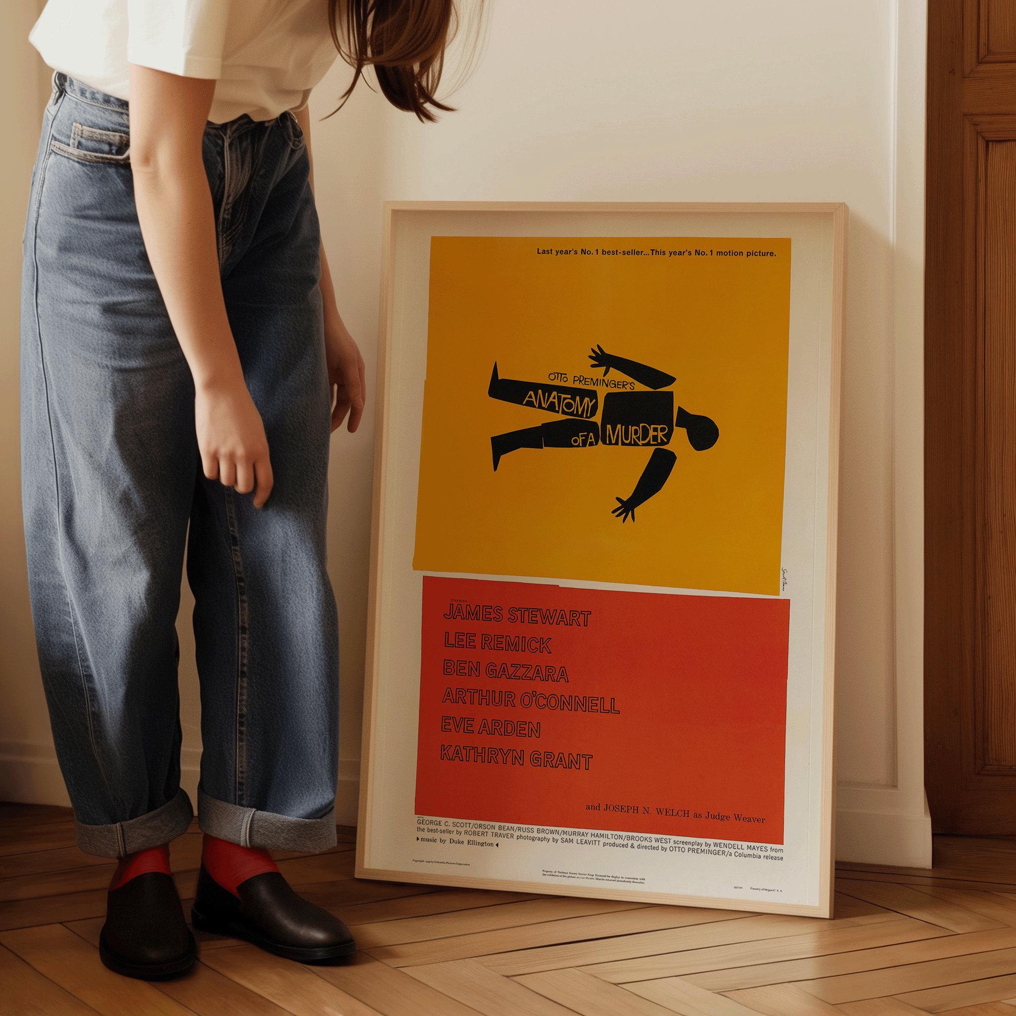 Anatomy of a Murder - Alfred Hitchcock | Classic, Vintage Minimalist Movie Poster Designed by Saul Blass (available framed or unframed) - 9ArtPrints