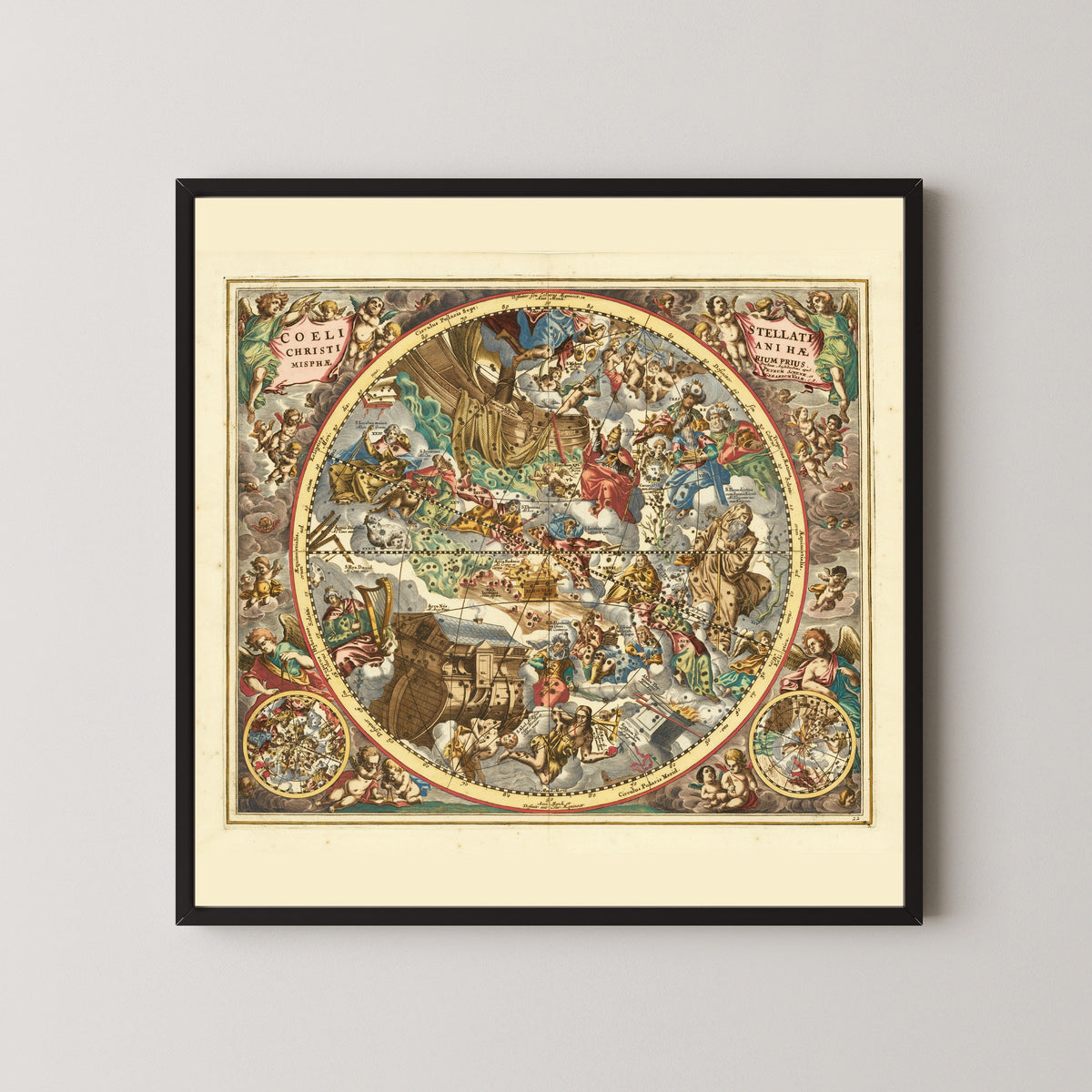Andreas Cellarius — The Christian Starry Heaven, First Hemisphere (Plate 22) | Celestial Map Print - 9ArtPrints