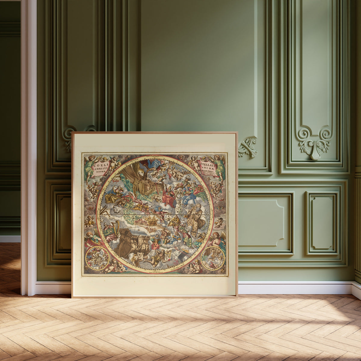Andreas Cellarius — The Christian Starry Heaven, First Hemisphere (Plate 22) | Celestial Map Print - 9ArtPrints