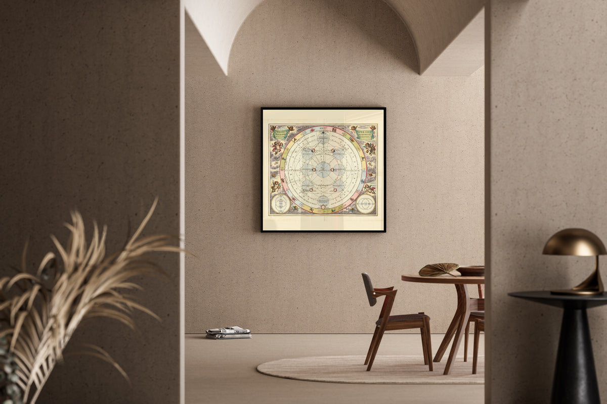 Andreas Cellarius — The Theory of the Moon (Plate 18) | Celestial Map Print - 9ArtPrints