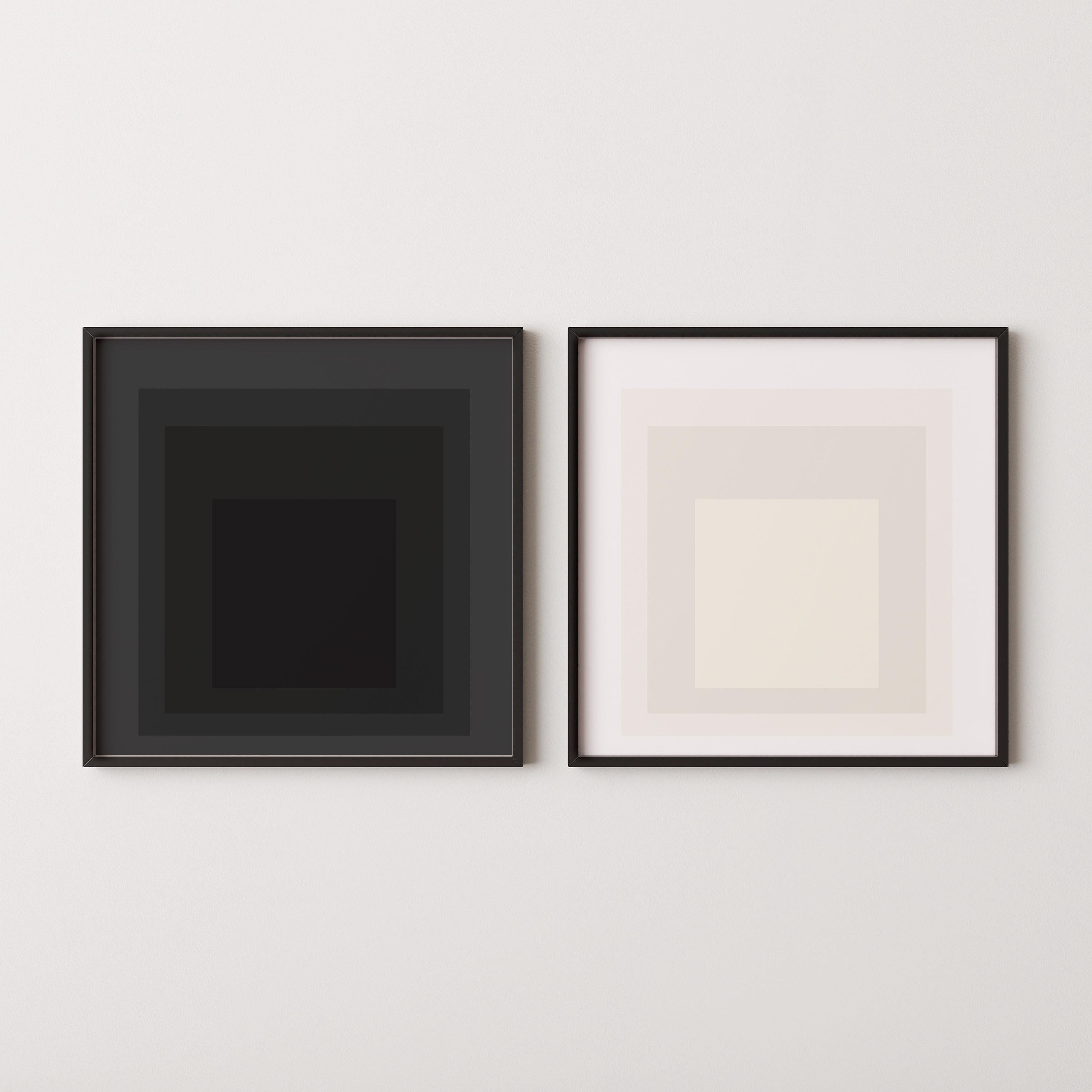 Angel and Devil - STATEMENT DUO Josef Albers Inspired| (Homage to the Square) Vintage Mid - century Art available framed 1x1 - 9ArtPrints