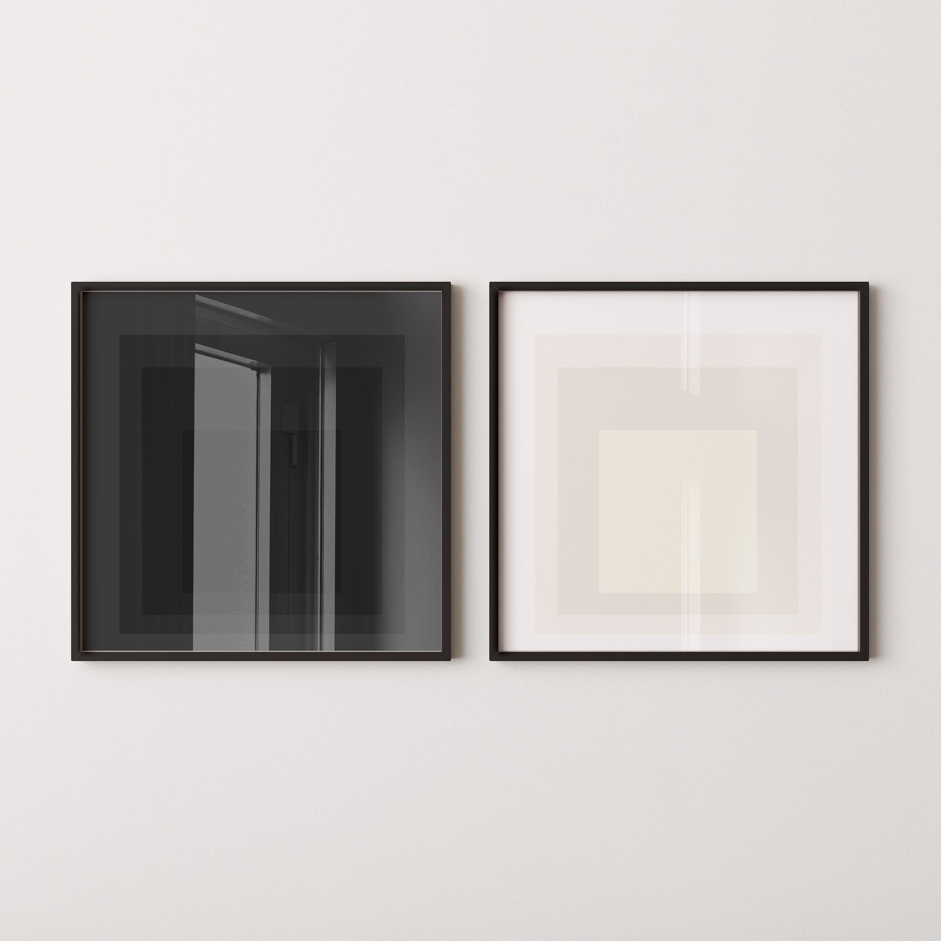 Angel and Devil - STATEMENT DUO Josef Albers Inspired| (Homage to the Square) Vintage Mid - century Art available framed 1x1 - 9ArtPrints