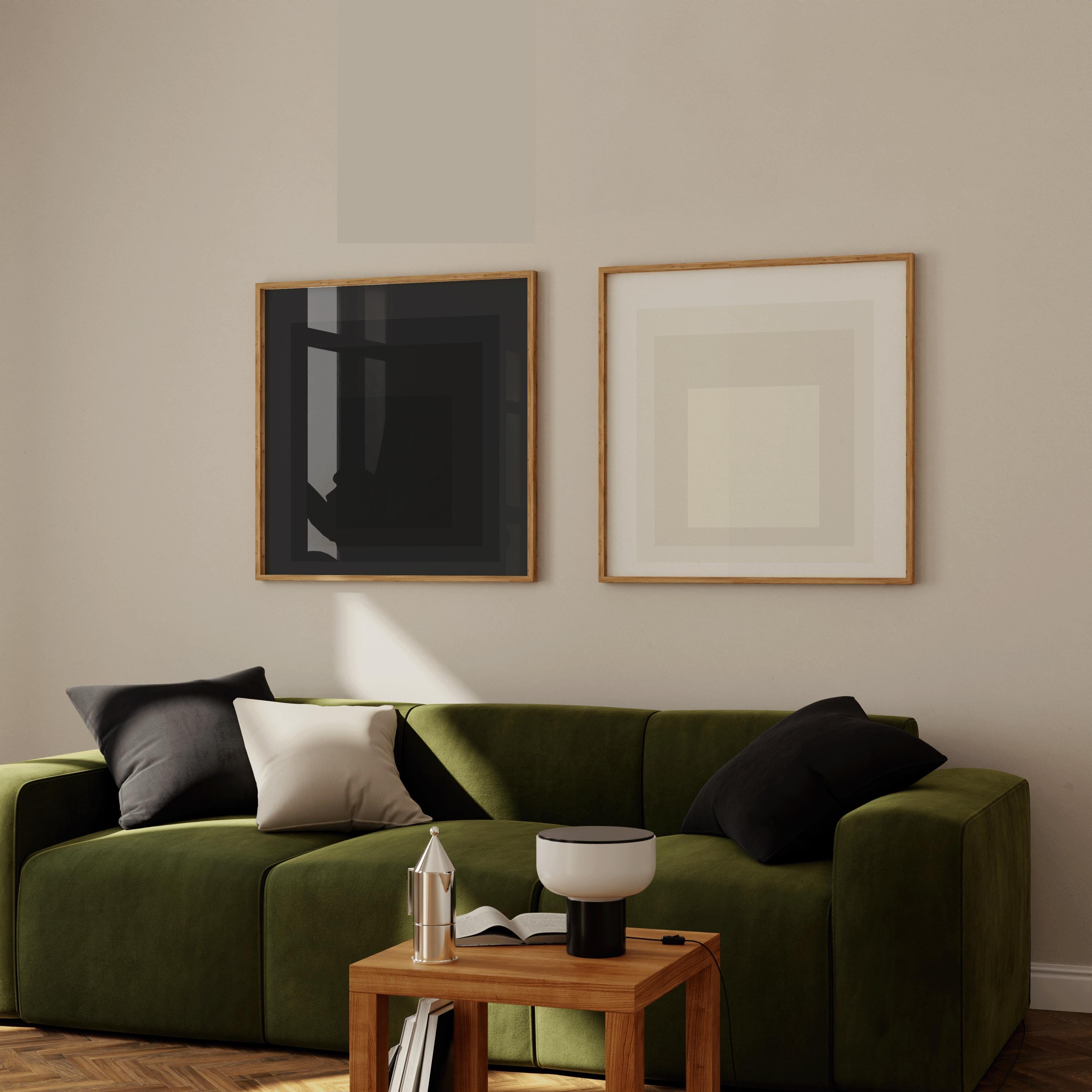 Angel and Devil - STATEMENT DUO Josef Albers Inspired| (Homage to the Square) Vintage Mid - century Art available framed 1x1 - 9ArtPrints