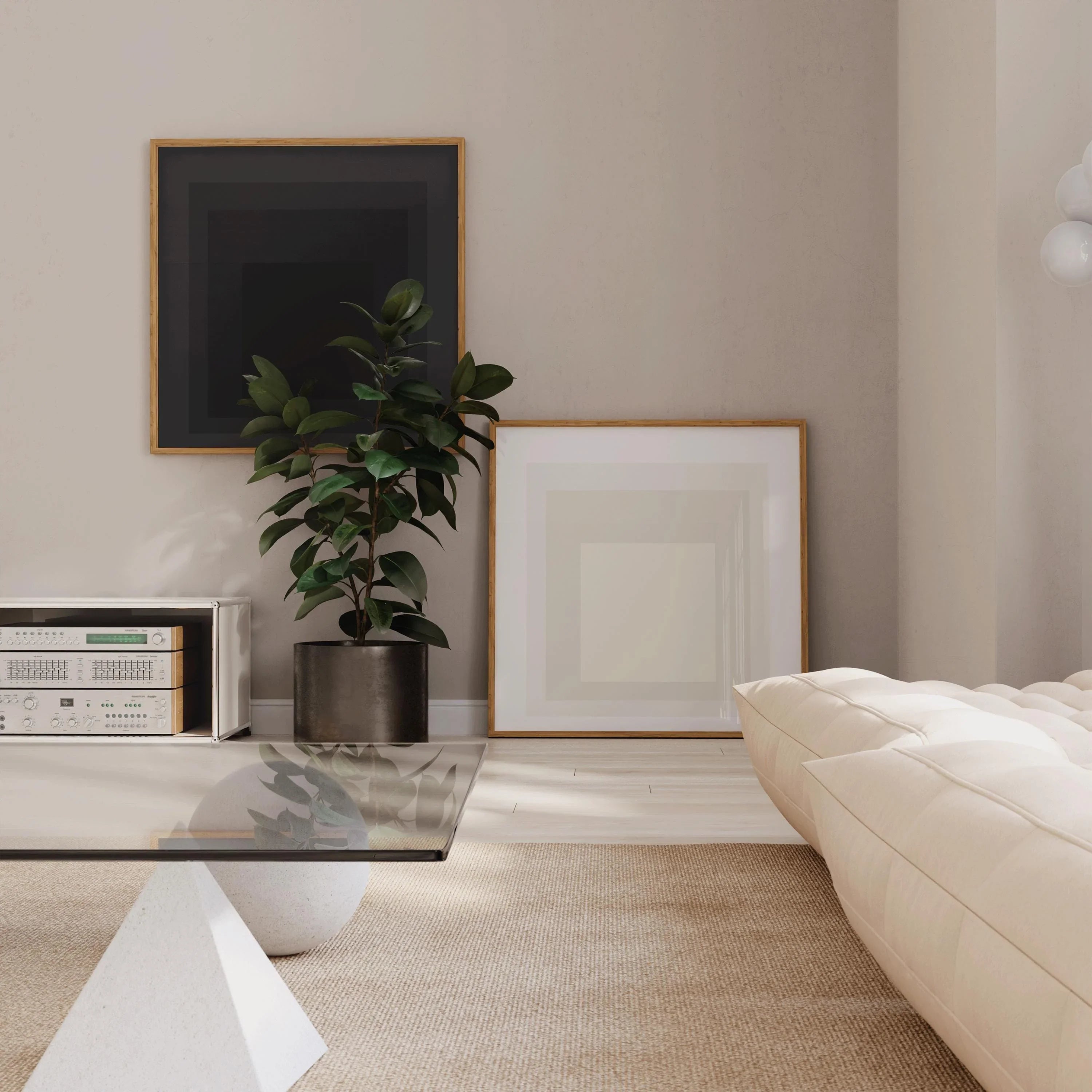 Angel and Devil - STATEMENT DUO Josef Albers Inspired| (Homage to the Square) Vintage Mid - century Art available framed 1x1 - 9ArtPrints