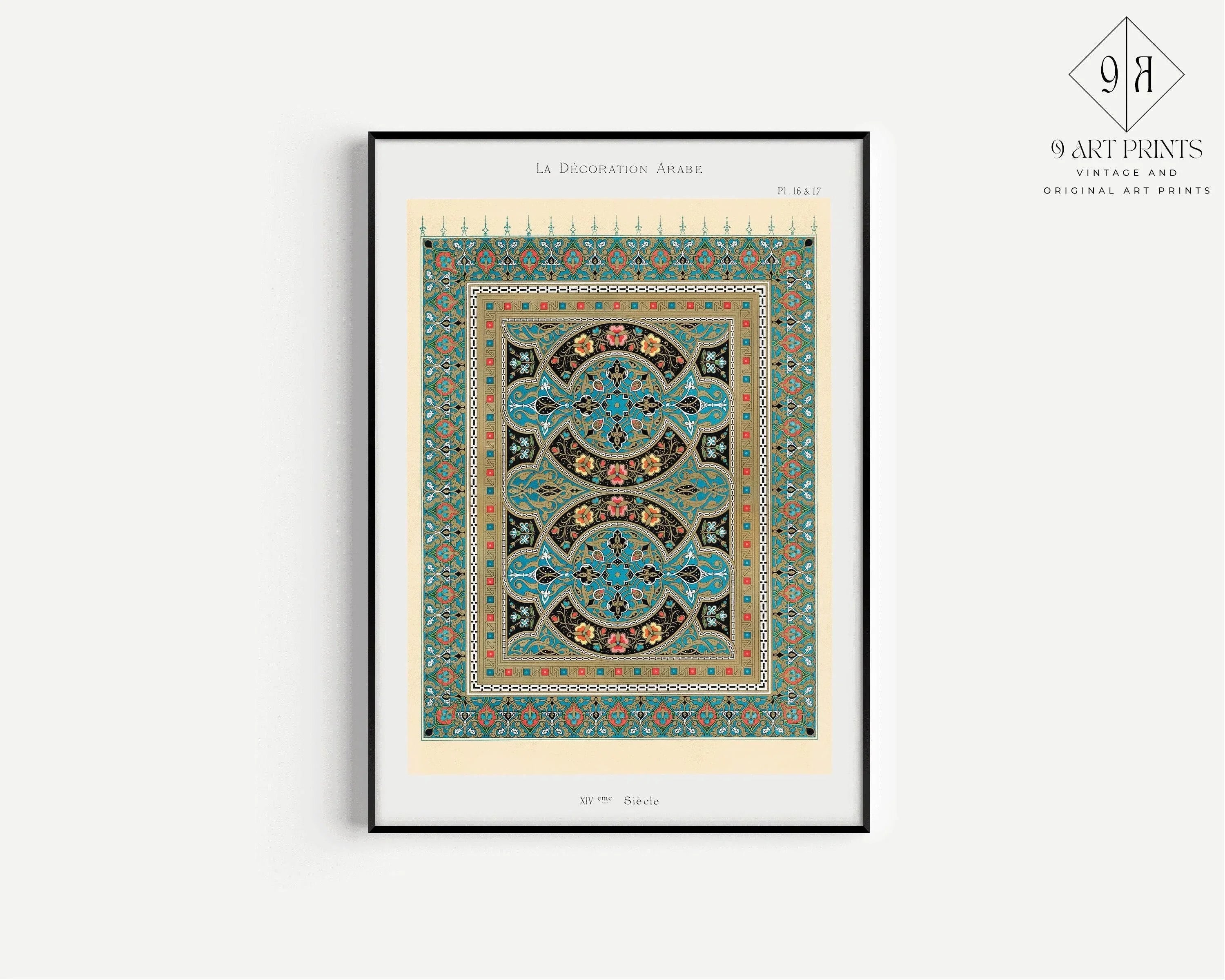 Arabian Pattern 16 and 17 - Emille Prisses D'Avennes | Vintage Middle - Eastern Islamic Persian Pattern Art (available framed or unframed) - 9ArtPrints