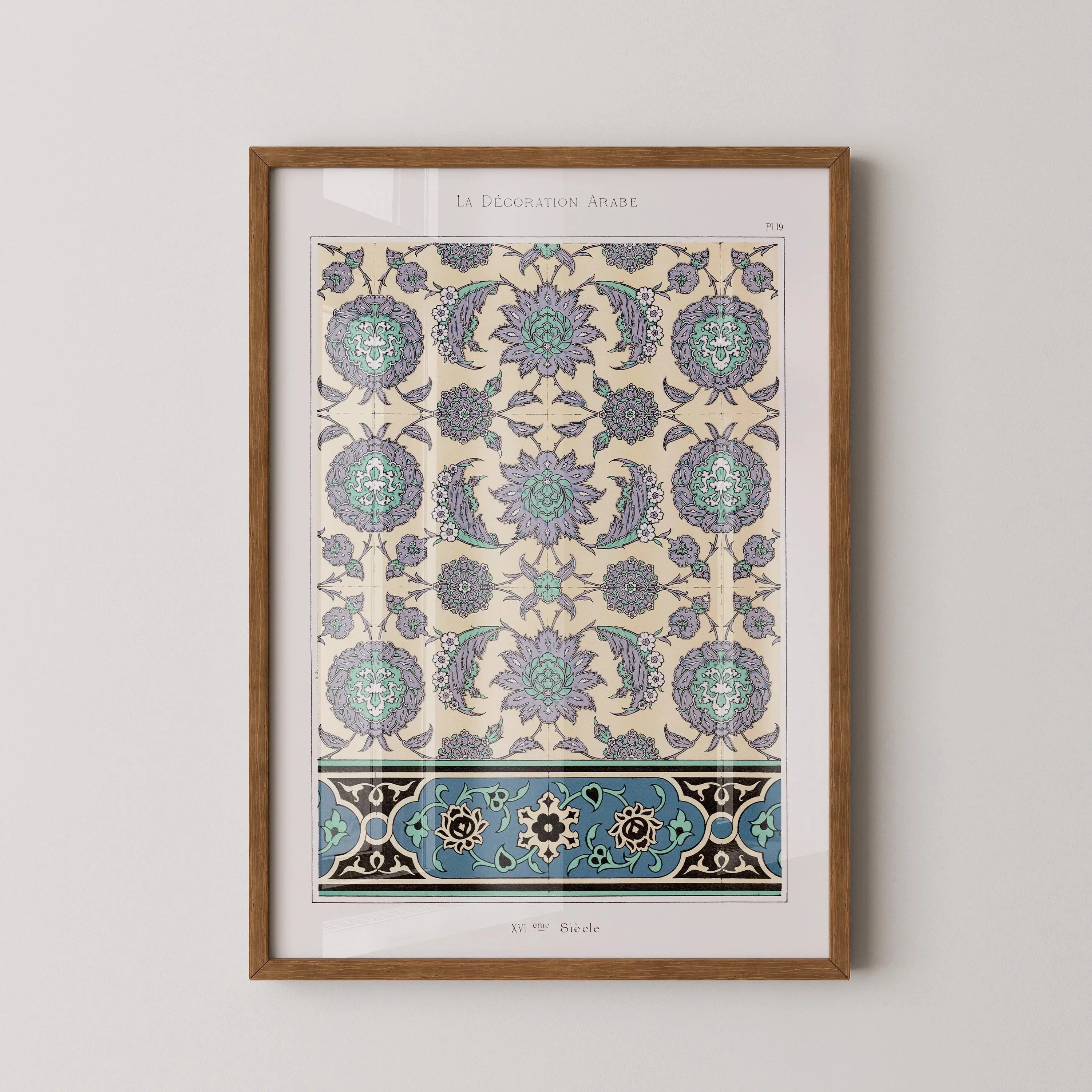 Arabian Pattern 19 - Emille Prisses D'Avennes | Vintage Middle - Eastern Islamic Persian Pattern Art (available framed or unframed) - 9ArtPrints