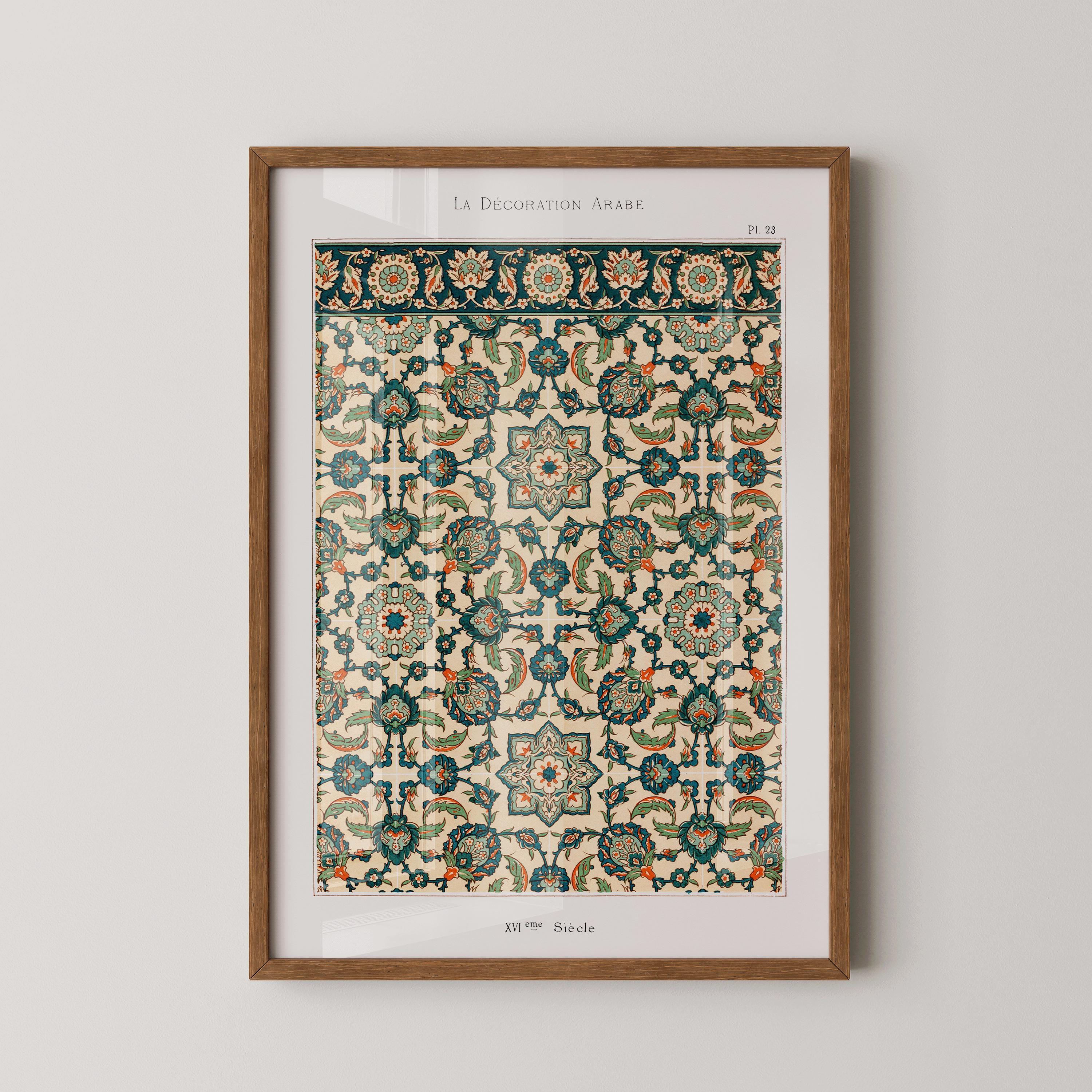 Arabian Pattern 23 - Emille Prisses D'Avennes | Vintage Middle - Eastern Islamic Persian Pattern Art (available framed or unframed) - 9ArtPrints