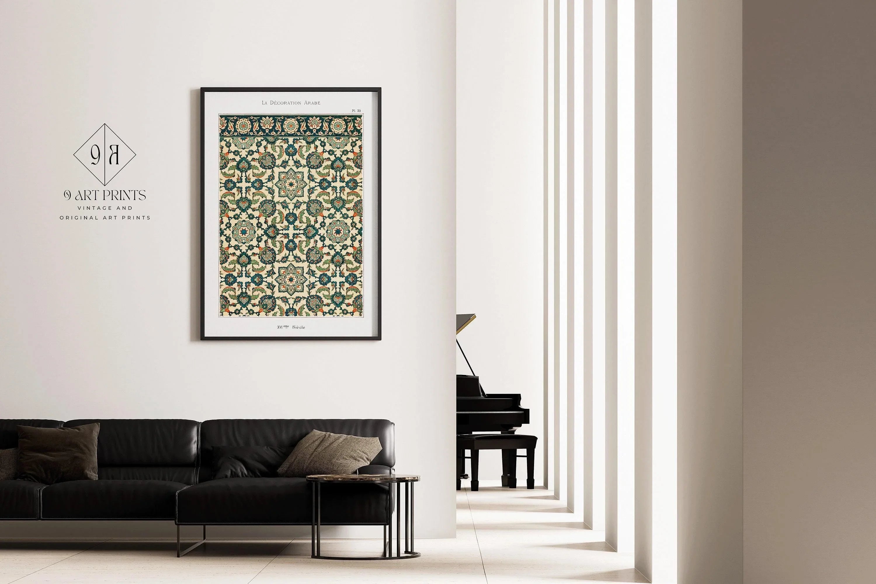 Arabian Pattern 23 - Emille Prisses D'Avennes | Vintage Middle - Eastern Islamic Persian Pattern Art (available framed or unframed) - 9ArtPrints