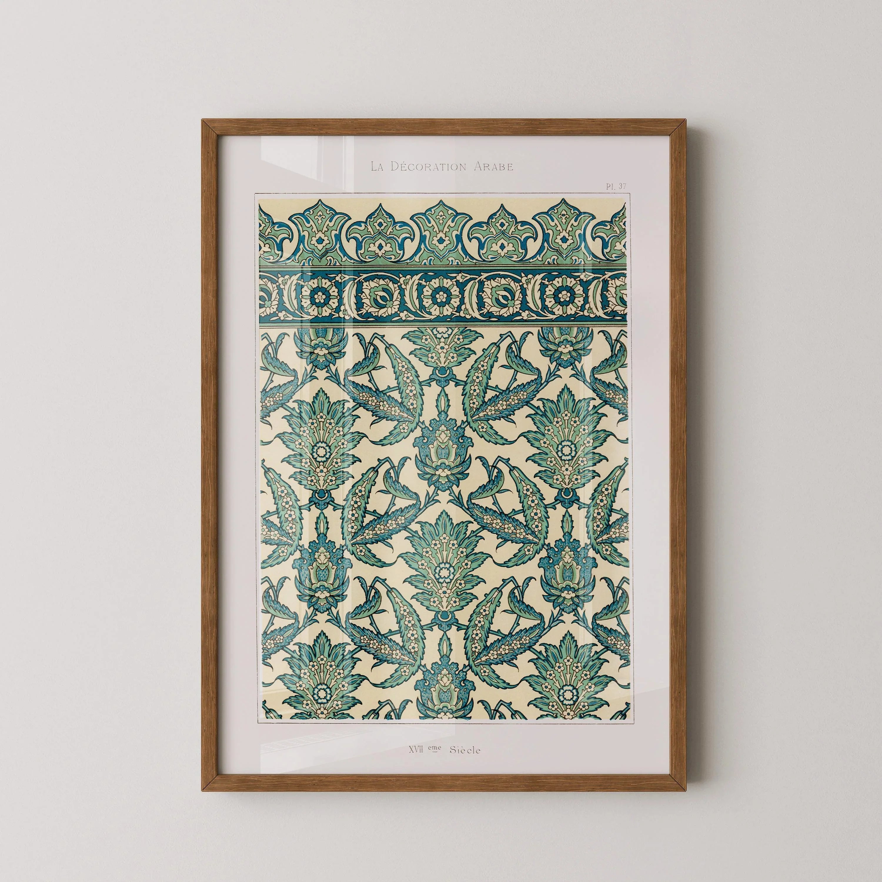 Arabian Pattern 37 - Emille Prisses D'Avennes | Vintage Middle - Eastern Islamic Persian Pattern Art (available framed or unframed) - 9ArtPrints