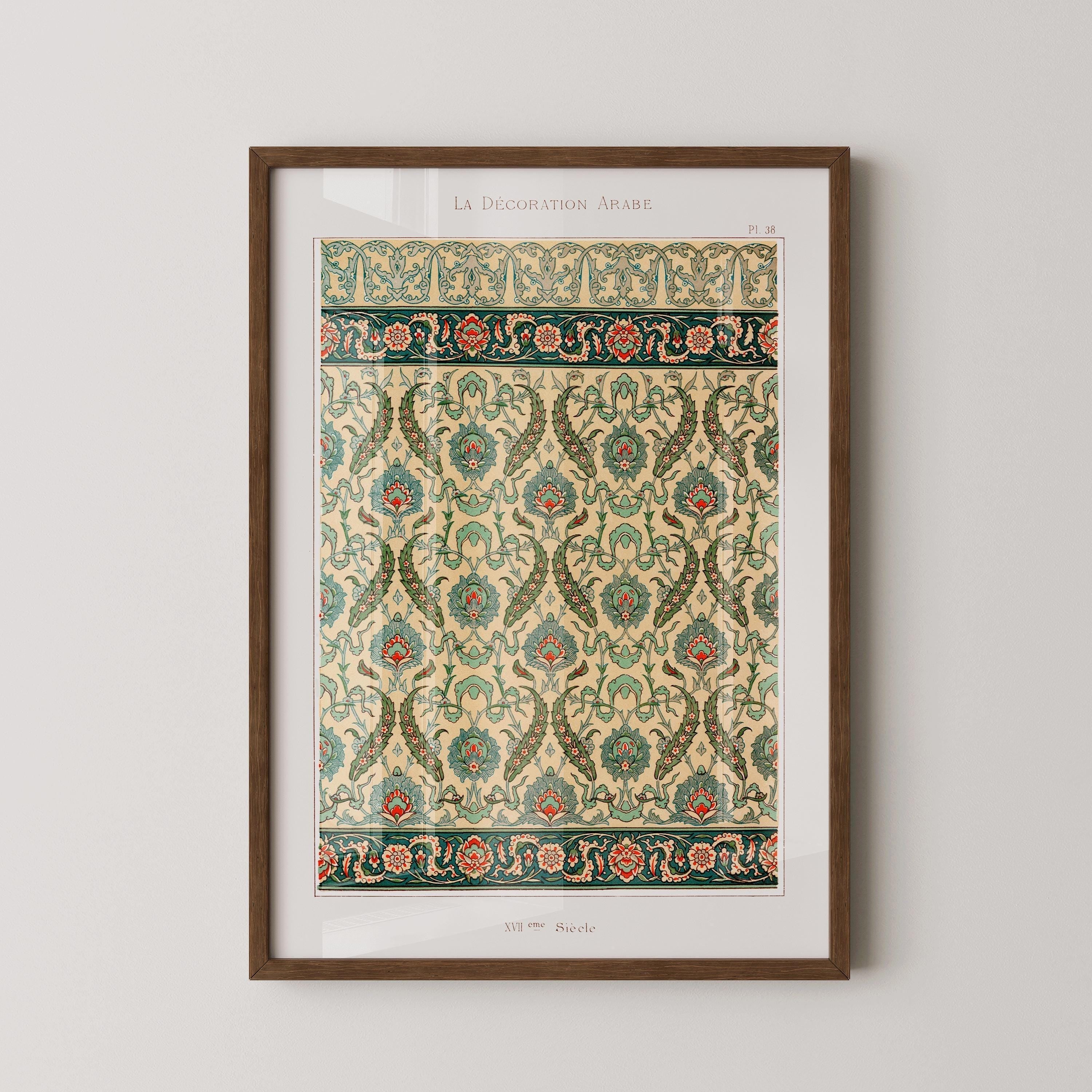 Arabian Pattern 38 - Emille Prisses D'Avennes | Vintage Middle - Eastern Islamic Persian Pattern Art (available framed or unframed) - 9ArtPrints