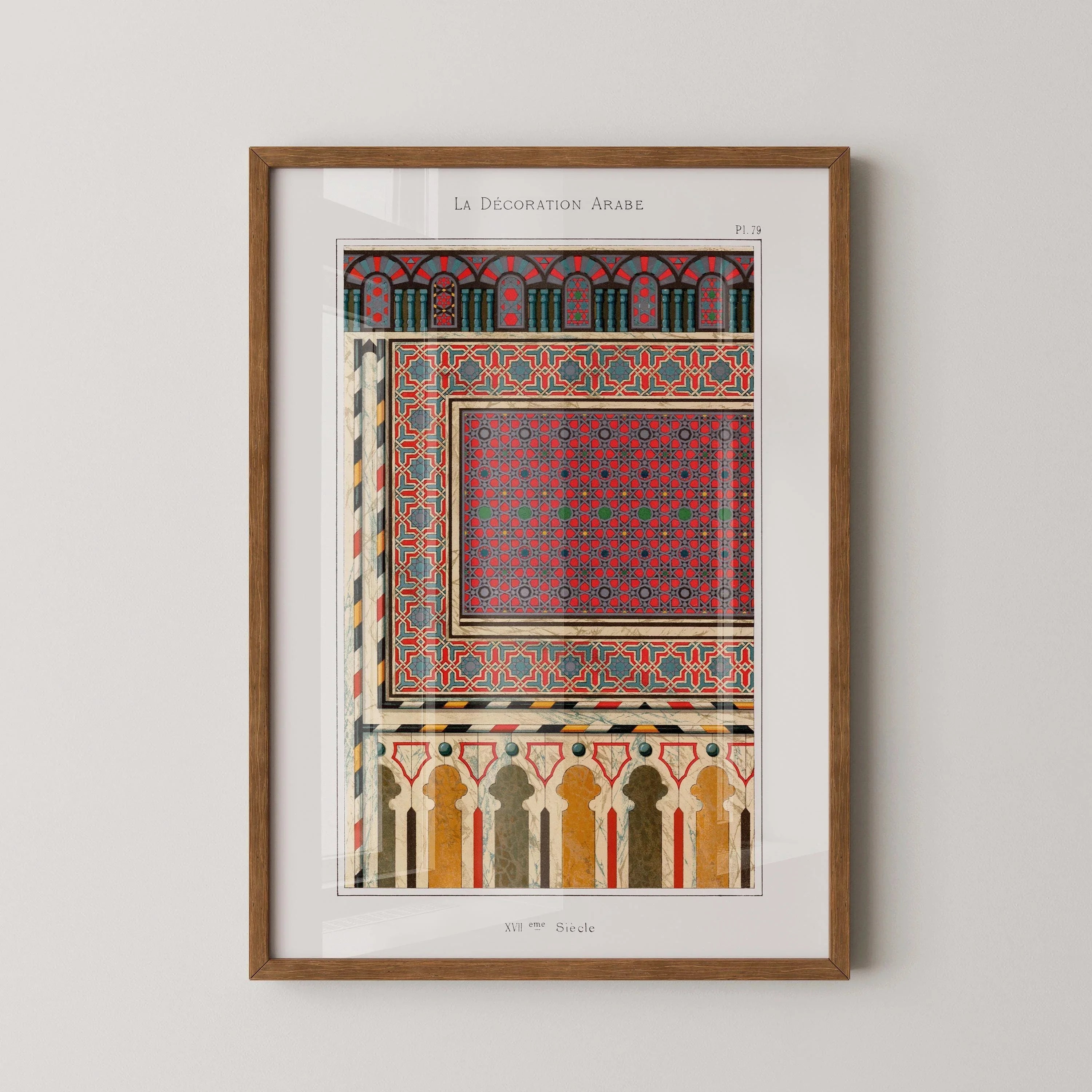 Arabian Pattern 79 - Emille Prisses D'Avennes | Vintage Middle - Eastern Islamic Persian Pattern Art (available framed or unframed) - 9ArtPrints