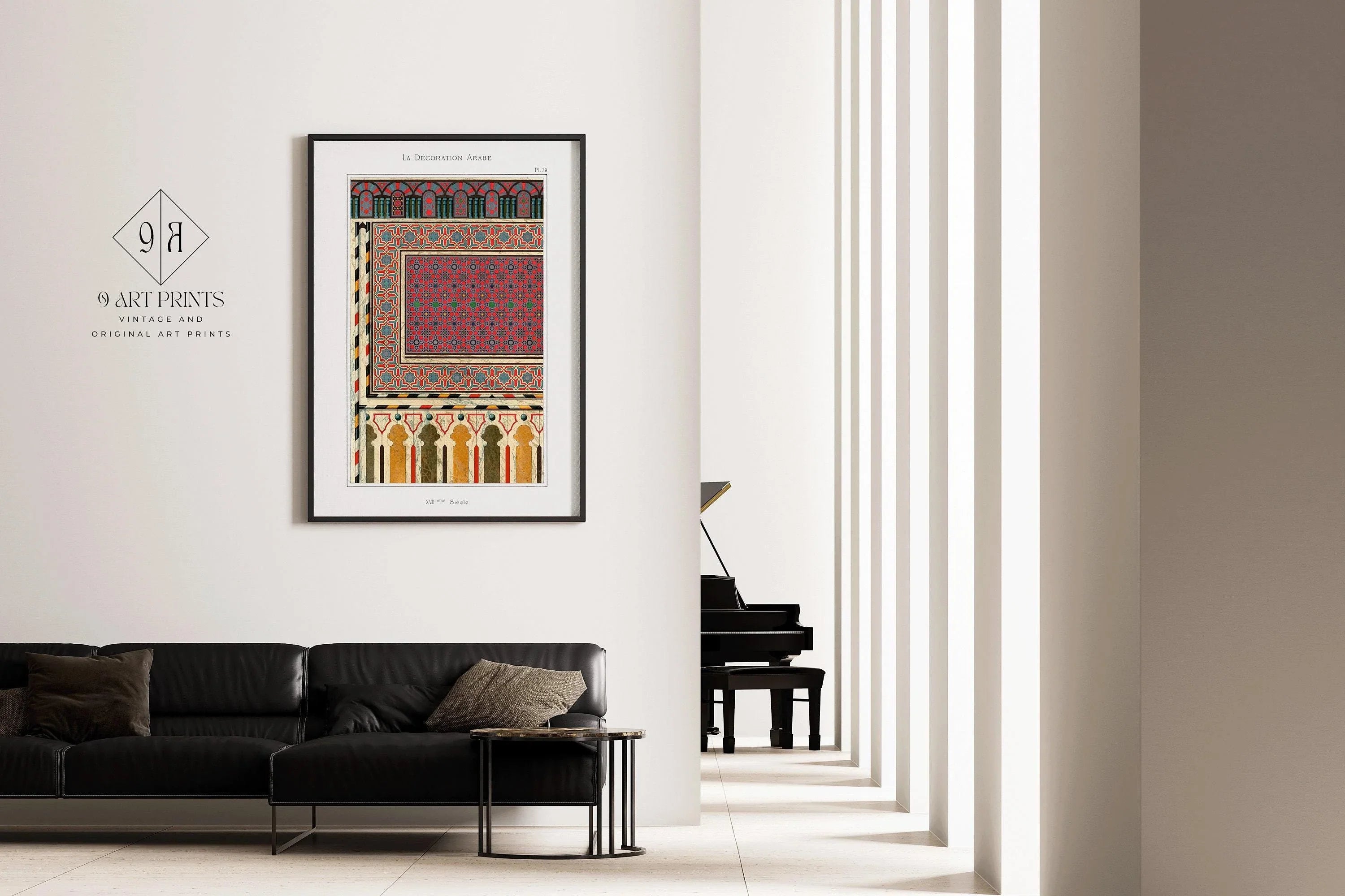 Arabian Pattern 79 - Emille Prisses D'Avennes | Vintage Middle - Eastern Islamic Persian Pattern Art (available framed or unframed) - 9ArtPrints