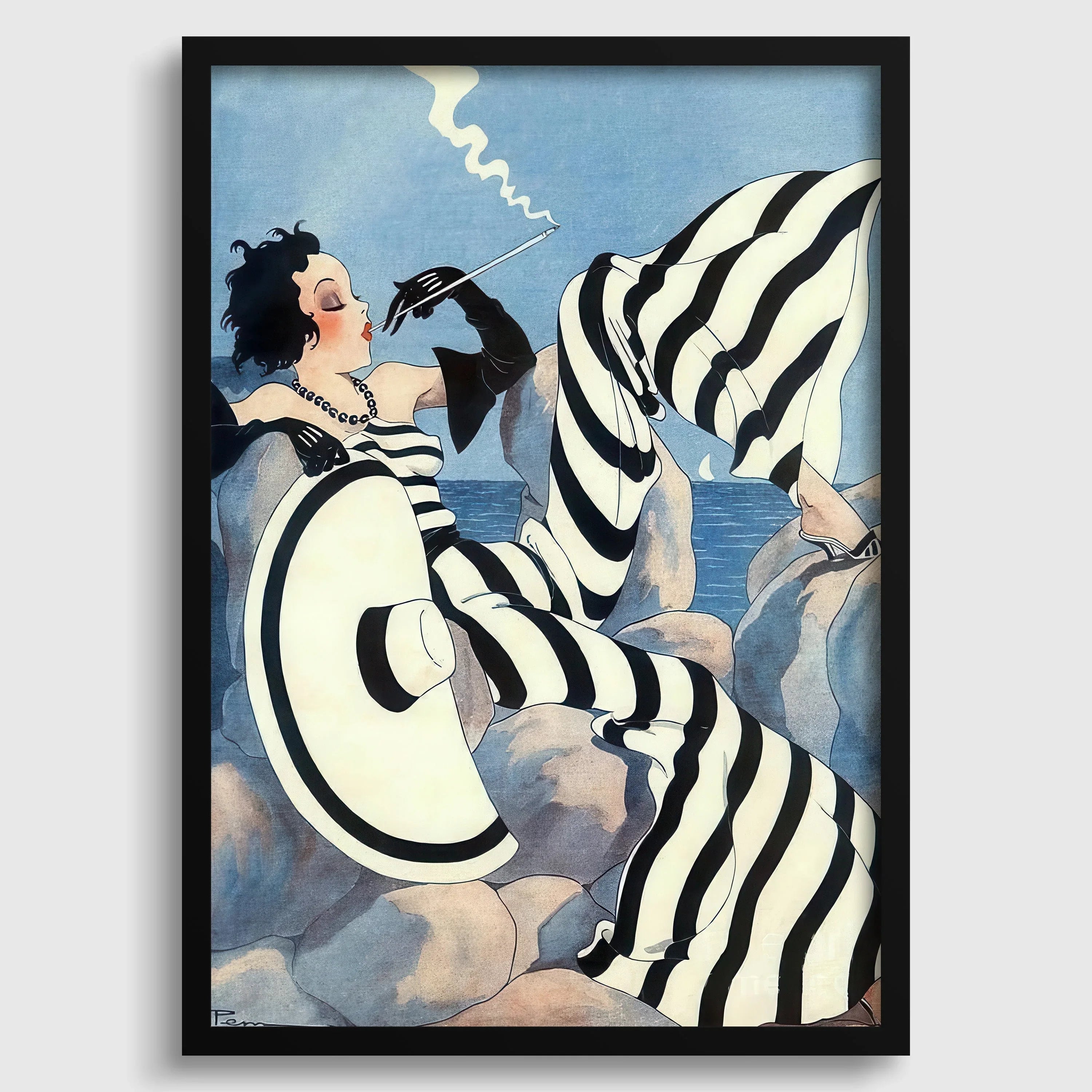Art Deco Magazine Cover Print: Maurice Pepin - Le Sourire (Handframed or Unframed - 9ArtPrints