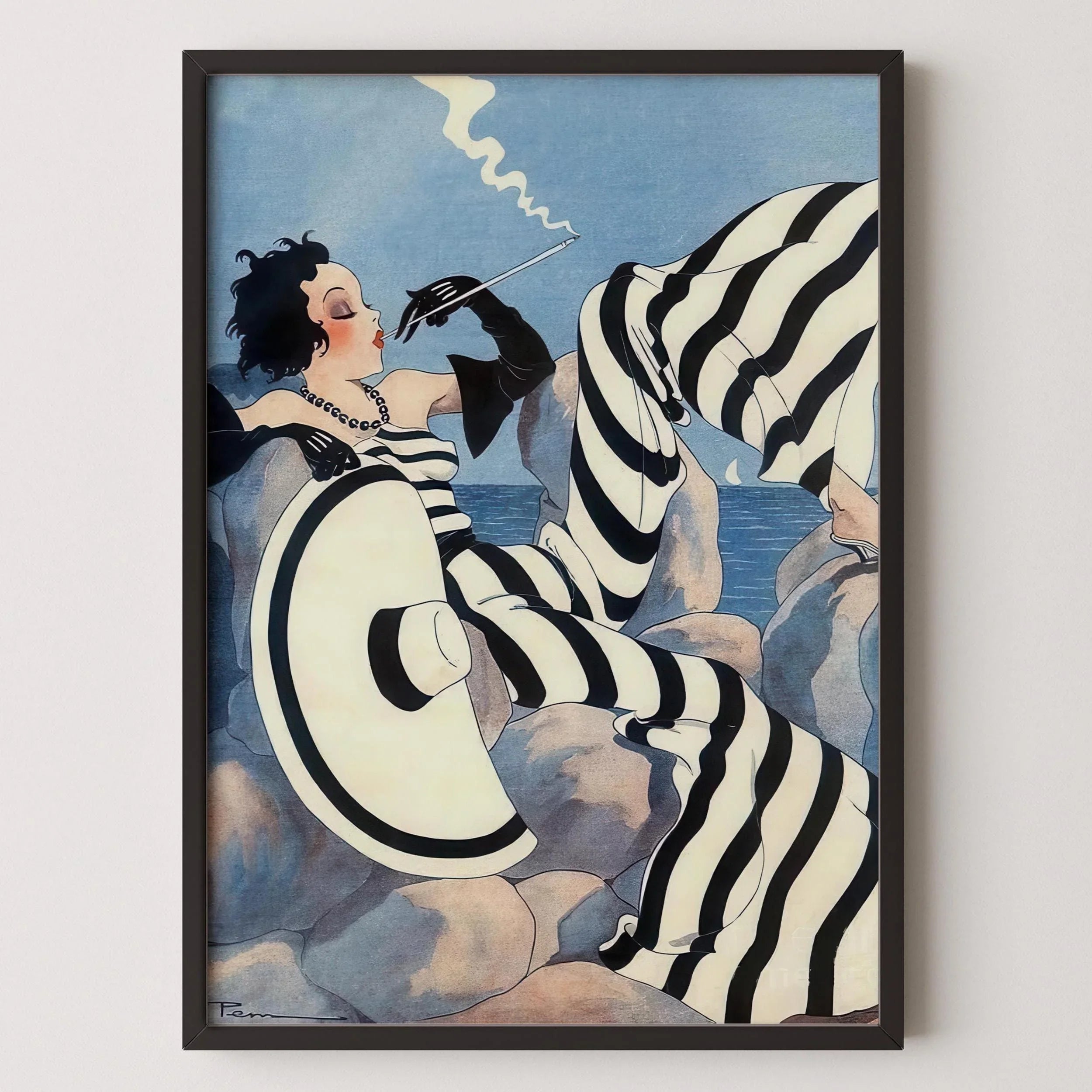 Art Deco Magazine Cover Print: Maurice Pepin - Le Sourire (Handframed or Unframed - 9ArtPrints