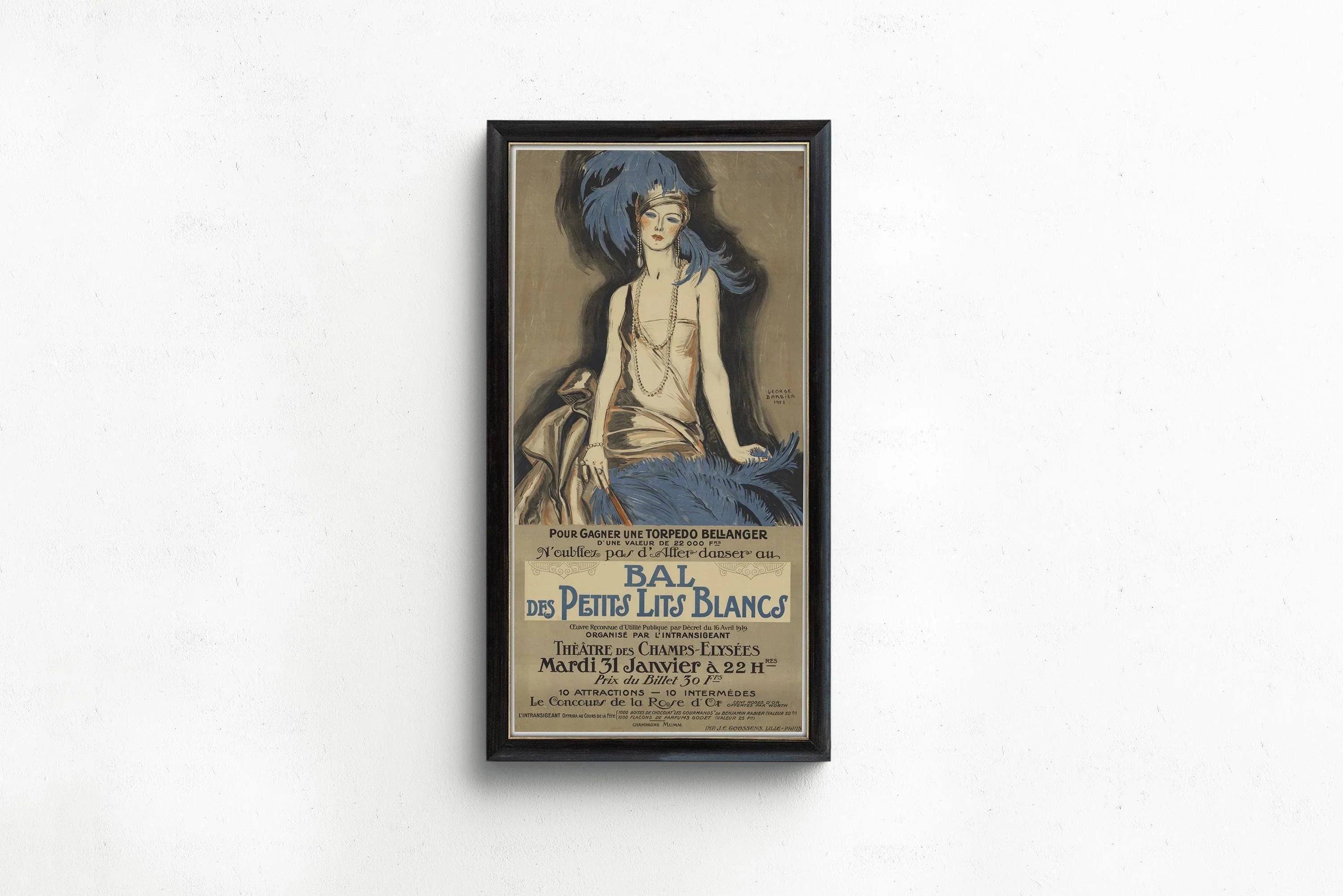 Art Nouveau Print: George Barbier "The Ball of the Little White Beds" - 9ArtPrints