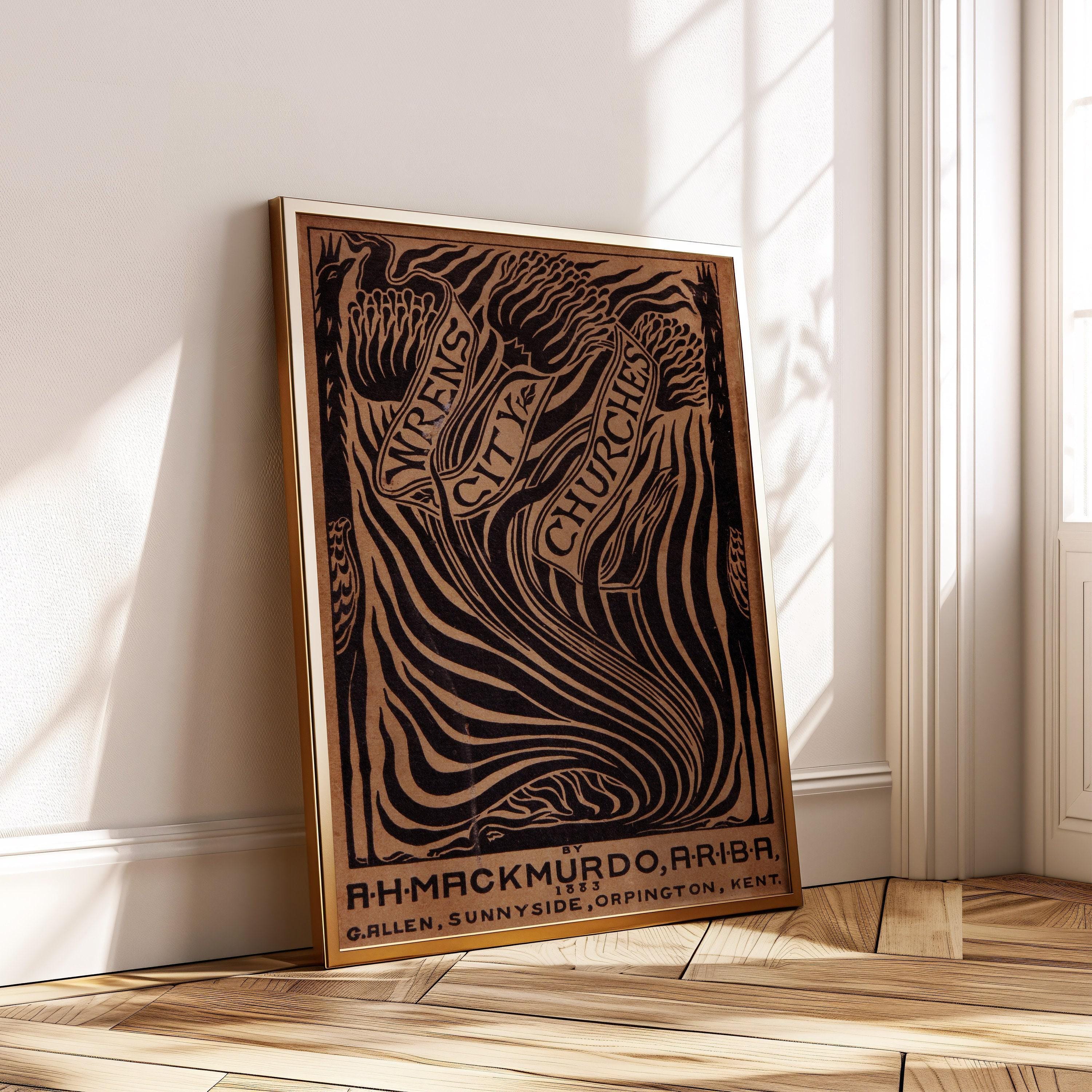 Arthur Haygate Mackmurdo - Wren's City Churches PRINT | Unexpectedly Elegant Vintage Book Cover Art Poster available framed - 9ArtPrints