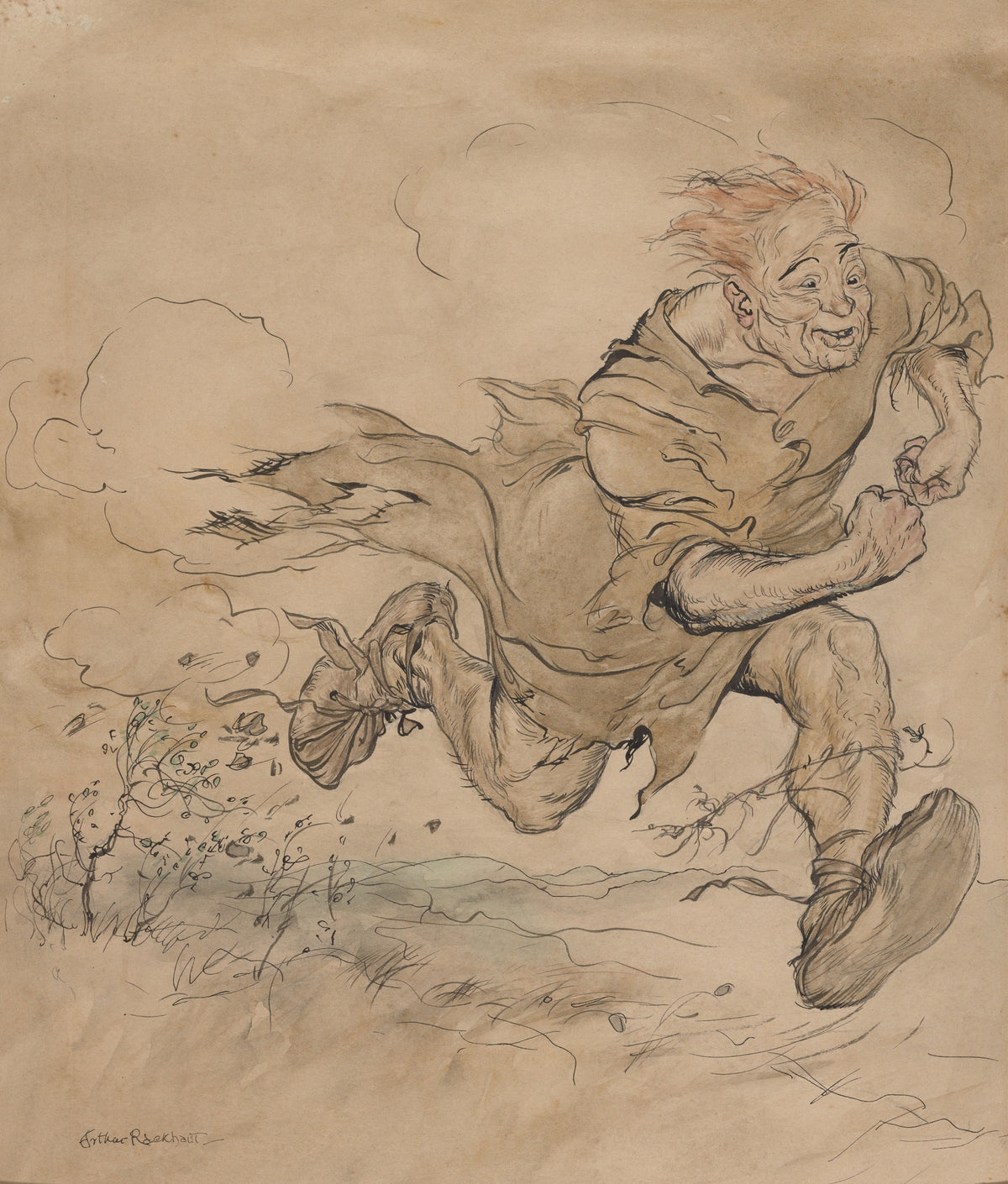 Arthur Rackham — The Carl of the Drab Coat | Fairy Tale Illustration Print