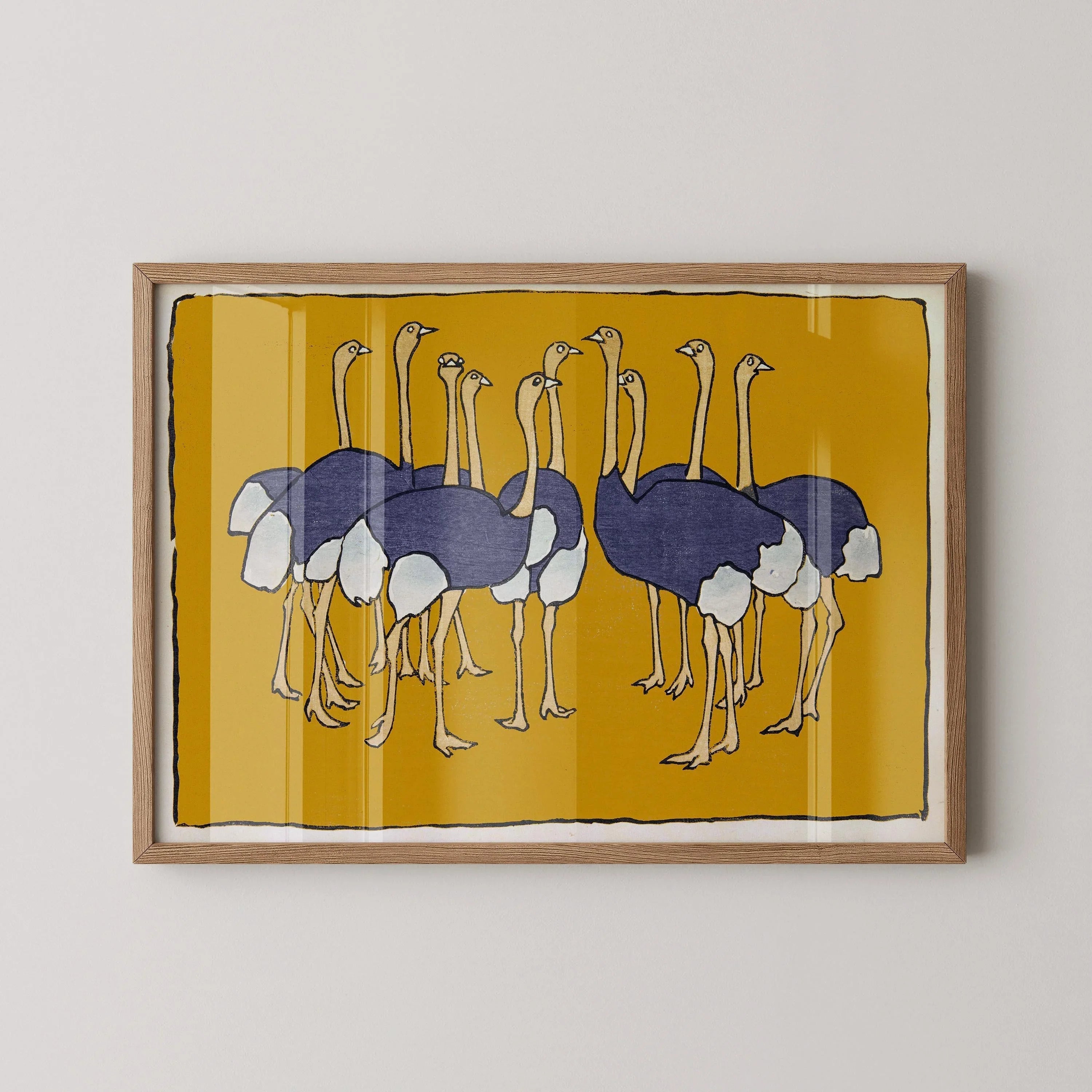 Asai Chū - Ostriches Giclee Print: Vintage Japanese Art - 9ArtPrints