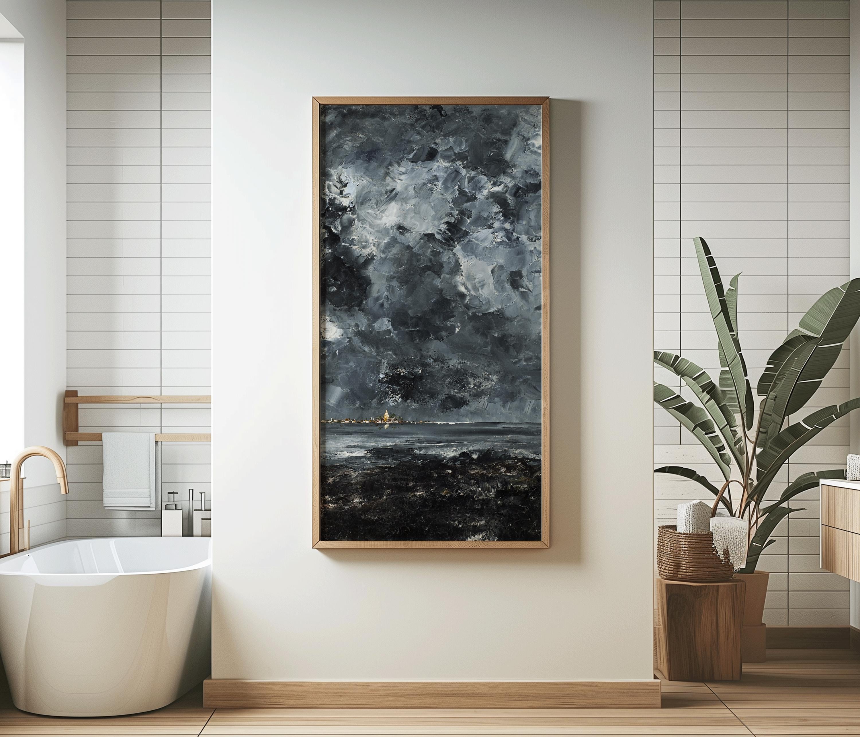 August Strindberg "The Town" Giclée Art Print: Moody Vintage Vertical Fine Art - 9ArtPrints