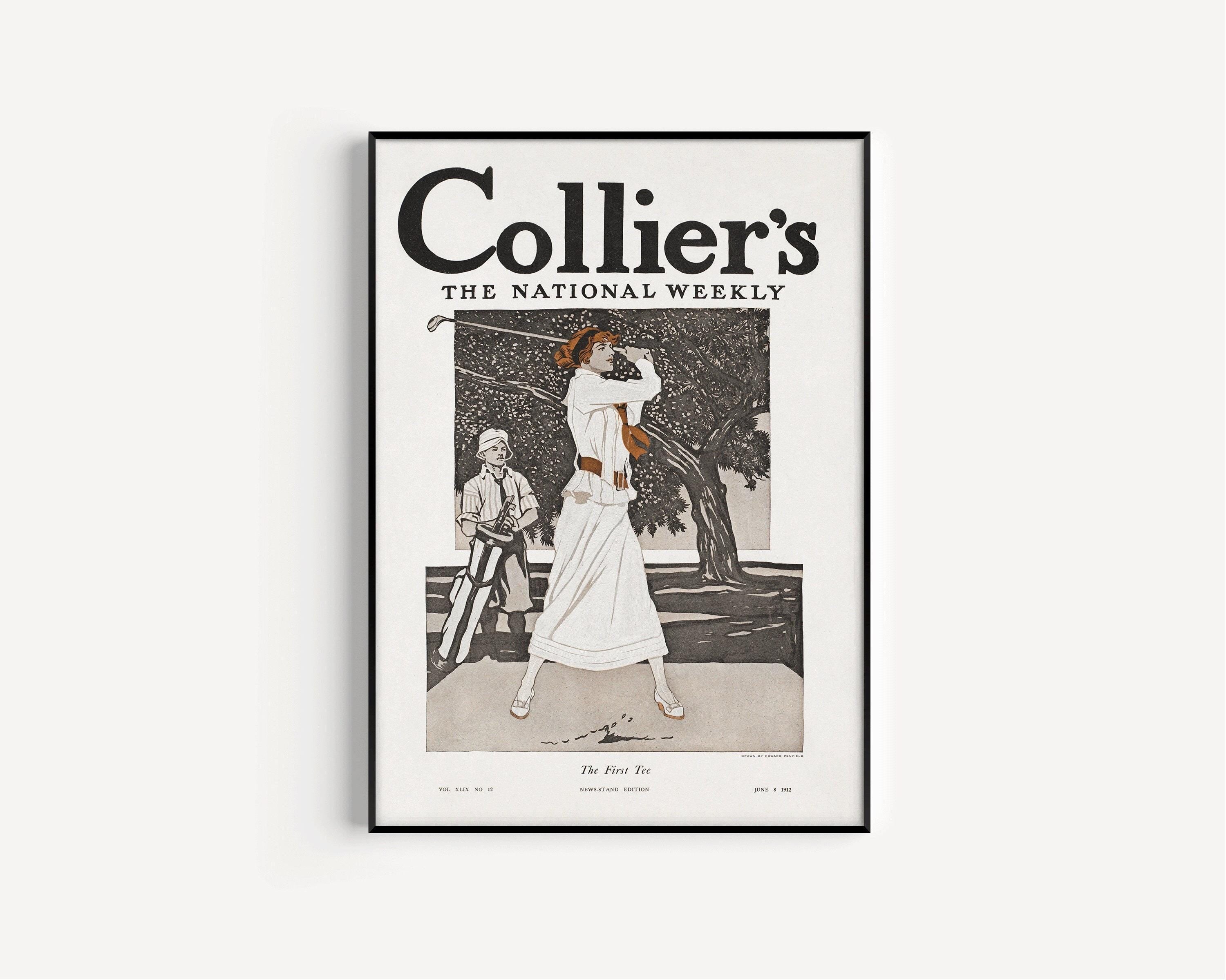 Badass Lady Golfer - Colliers June 1912 | Edward Penfield Vintage Magazine Cover (available handframed or unframed) - 9ArtPrints