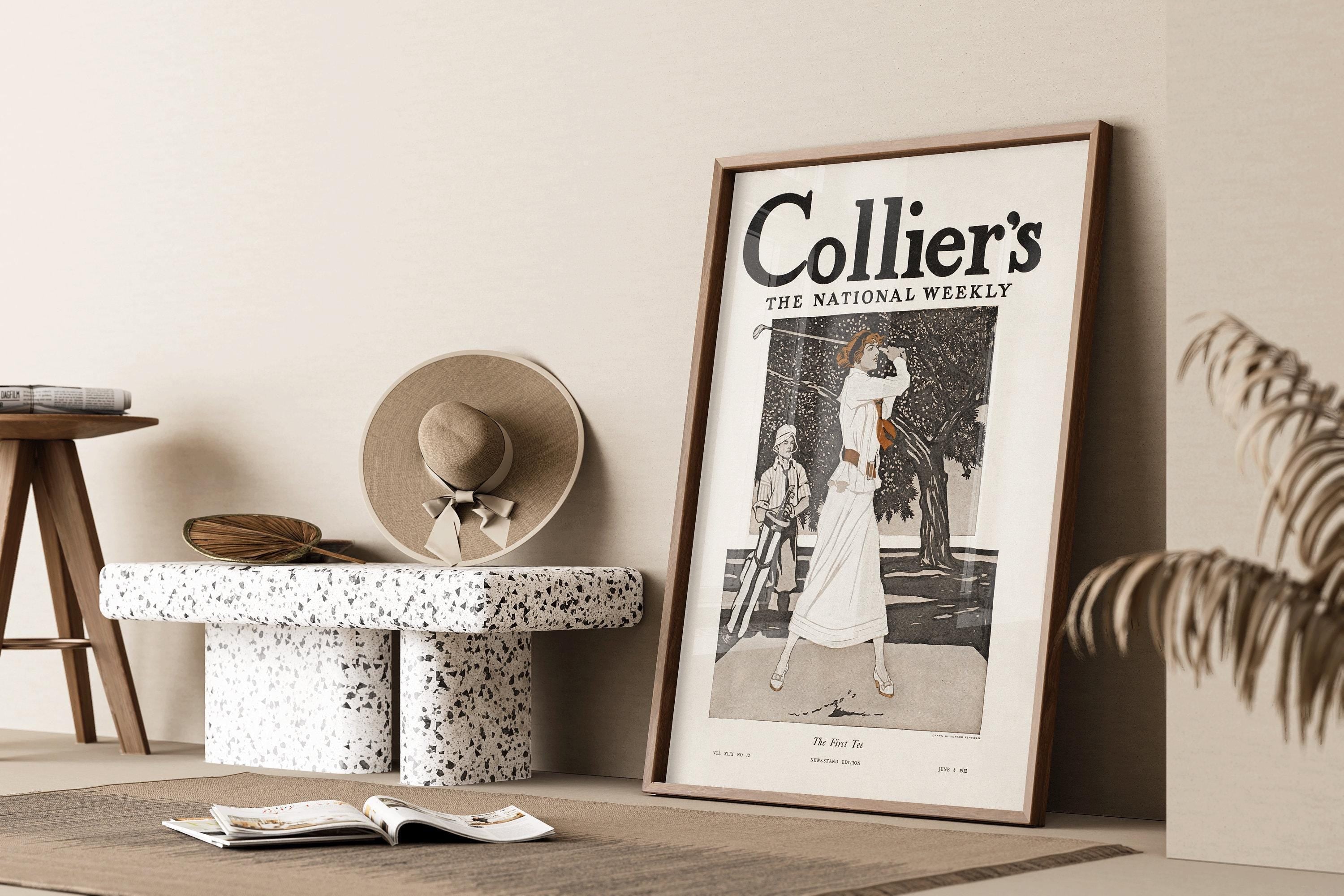 Badass Lady Golfer - Colliers June 1912 | Edward Penfield Vintage Magazine Cover (available handframed or unframed) - 9ArtPrints